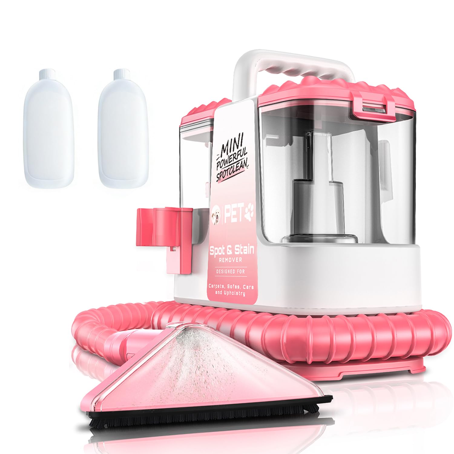 Upholstery Cleaner Machine with 2 Cleaning Solutions 20Kpa Portable Carpet Upholstery Spot Cleaner Machine Deep Stain Cleaning for