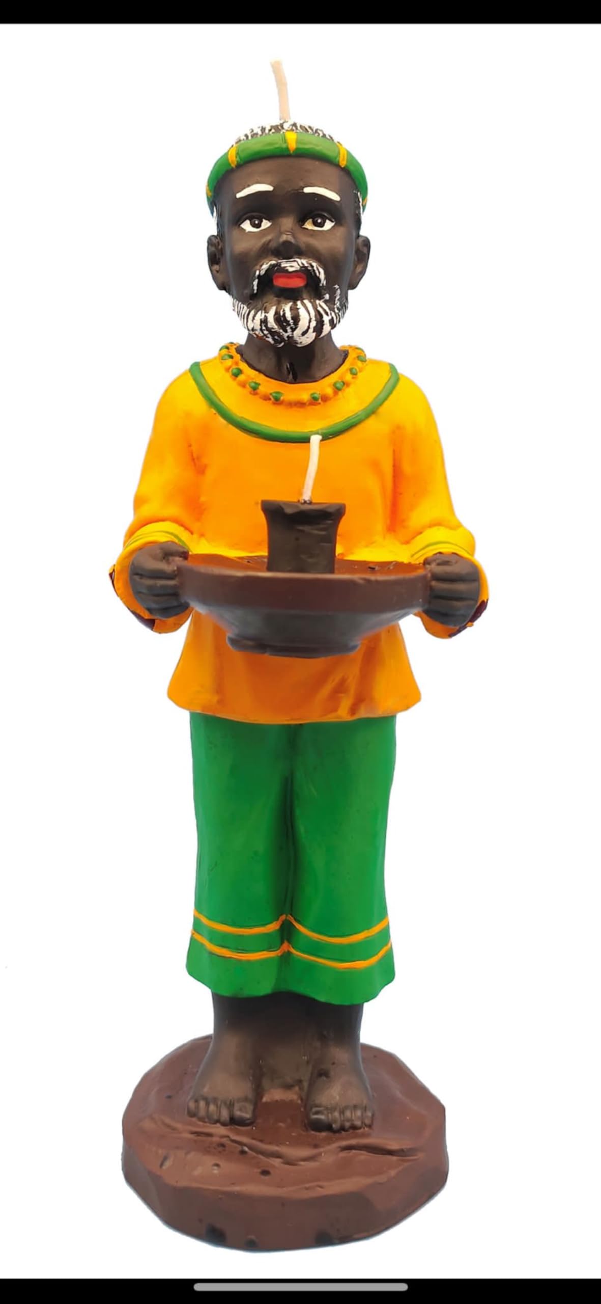 Generic Orumila Yemaya Shango Obatala Oshun Elegua Ogun 7 potencias Africanas Ifa Prayer Candle with 2 mesh (Orunla)