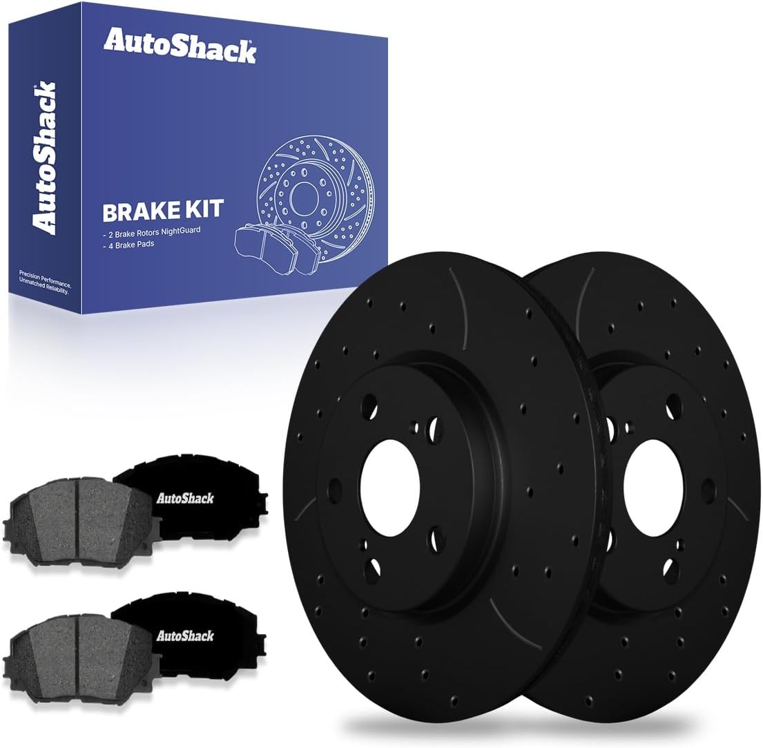 AutoShack Front Vented Brake Rotors + Premium Ceramic Pads 6-PC Brake Kit Replacement for 2009-2019 Toyota Corolla 2008-2014 Scion xD 2009-2014 Toyota Matrix 2009-2010 Pontiac Vibe 10.83" (275 mm)