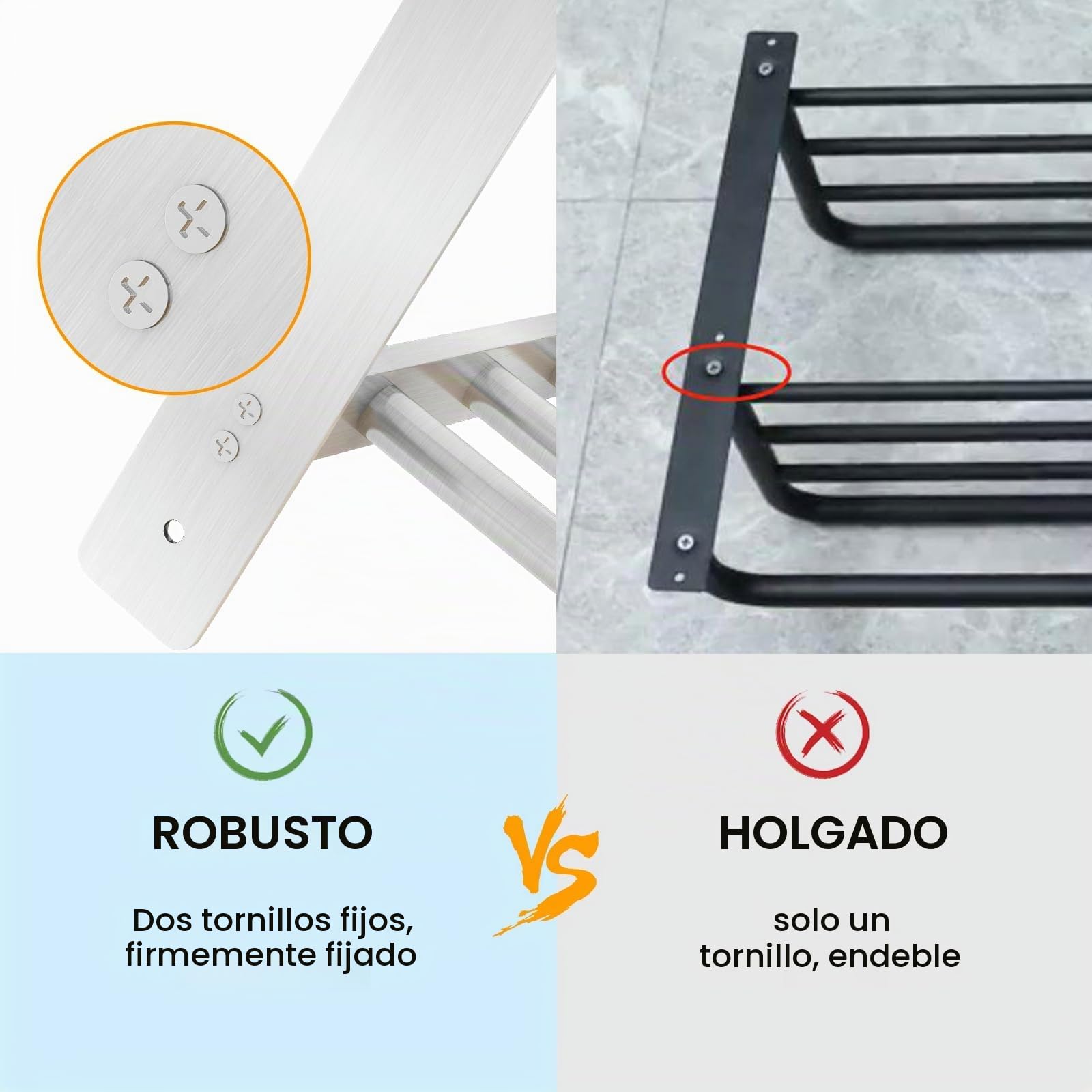 Toalleros de hotel para baño montados en la pared, BETHOM estante de toallas de 24 pulgadas para baño, toallero de baño de 3 niveles con barras de torre, níquel cepillado