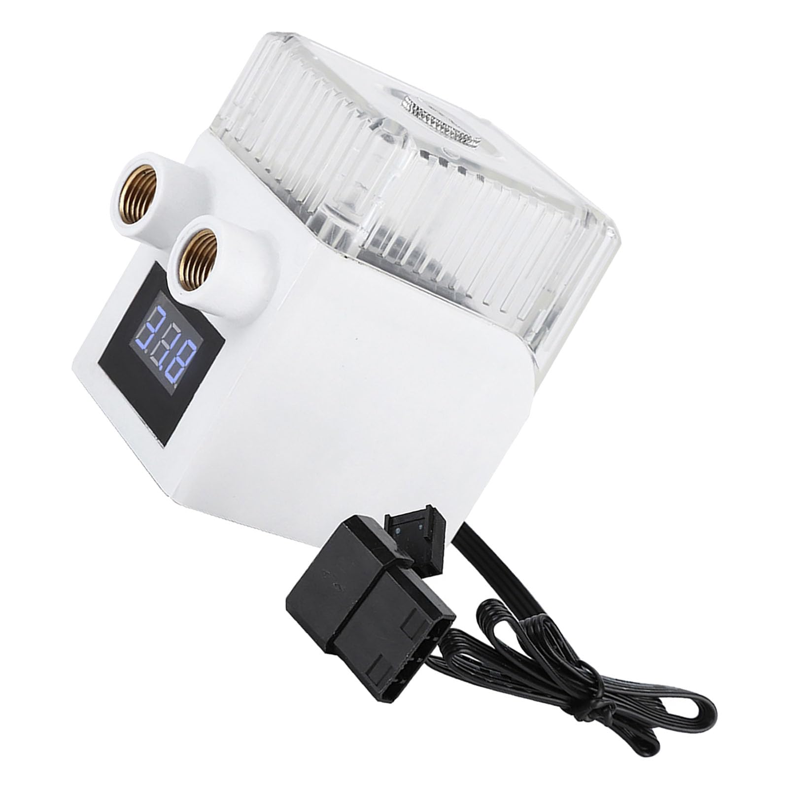 Generic Leistungsstarke Dreiphasige PC-Wasserpumpe mit Echtzeit-Temperaturanzeige für die Kühlung von Gaming-Rigs (Weiß + Temperaturanzeige)
