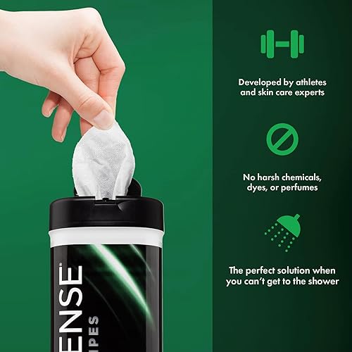 Miniatura 2 de Defense Soap Toallitas corporales de menta natural, paquete de 2 unidades con aceite de árbol de té, para lucha, combate, campamento, gimnasio,