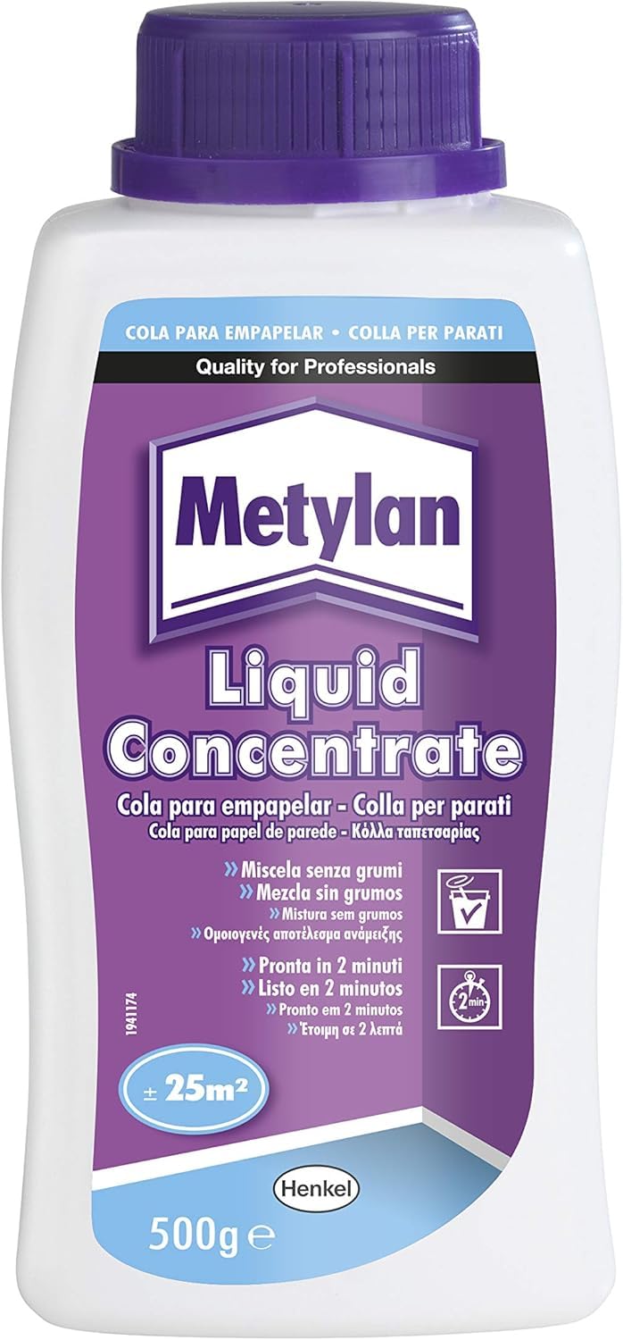 Metylan Cola de empapelar de fácil disolución y máxima adherencia, 1 x 500ml, Blanco (1560573)