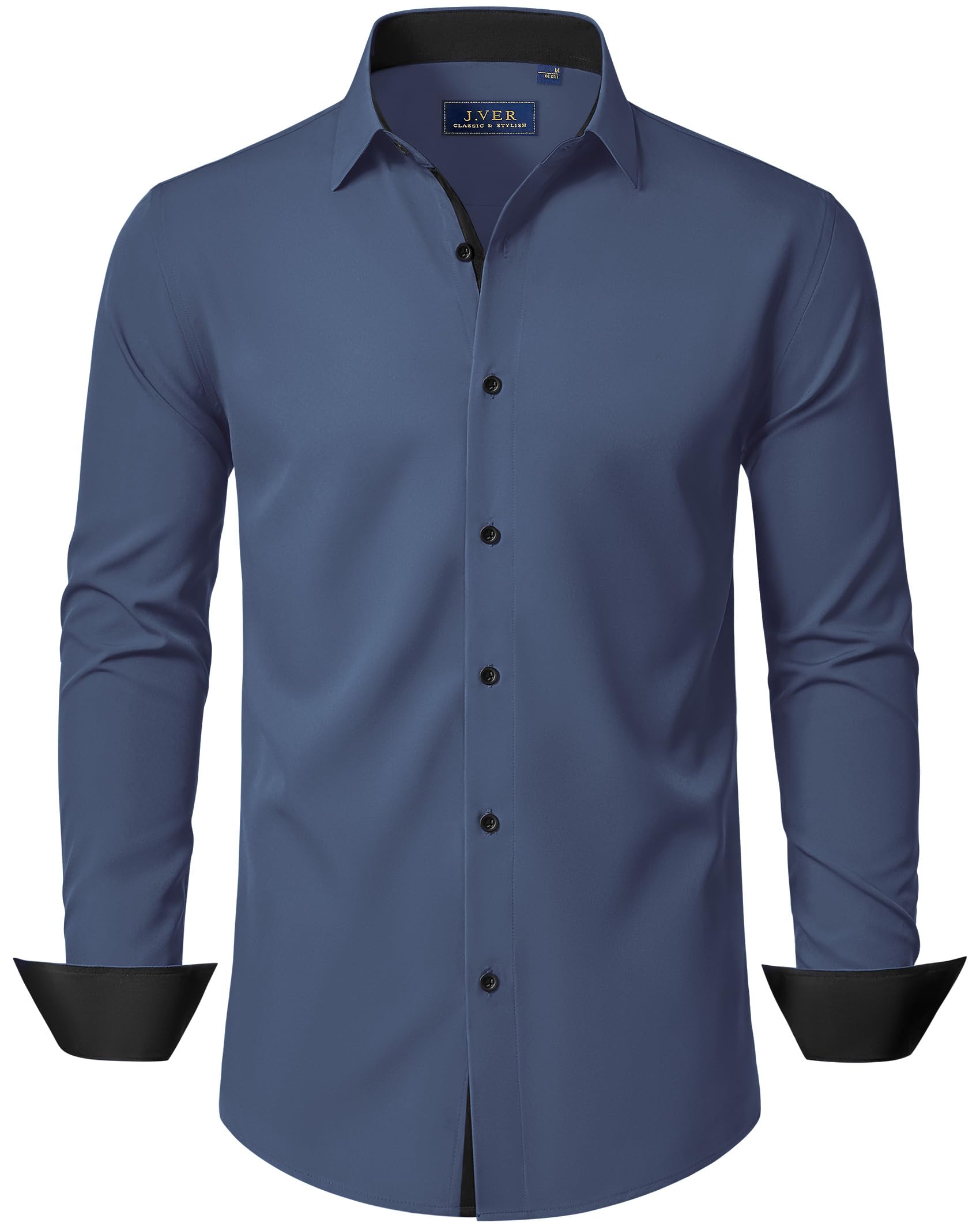 J.VER Hemd Herren Langarm Stretch Herrenhemden Regular Fit Businesshemd Männer Hochzeit Hemden Klassisch Mordern Bügelleichtes Anzughemd