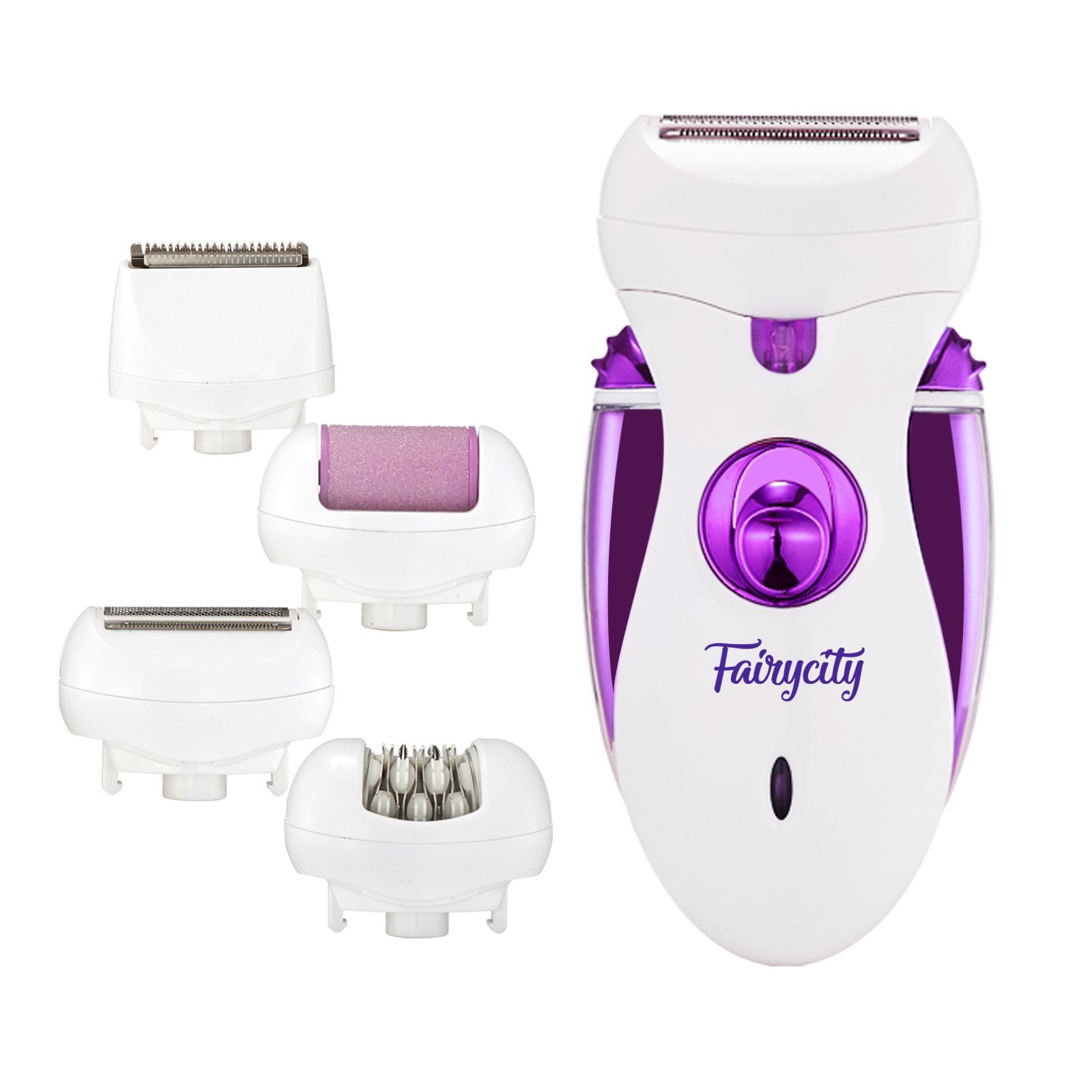 Fairycity Electric Epilator for Women Hair Remover Shaver Bikini Trimmer Ladies Razor Callus Remover 4 in 1 Rechargeable Hair Removal for Face Body Underarms Legs Feet
