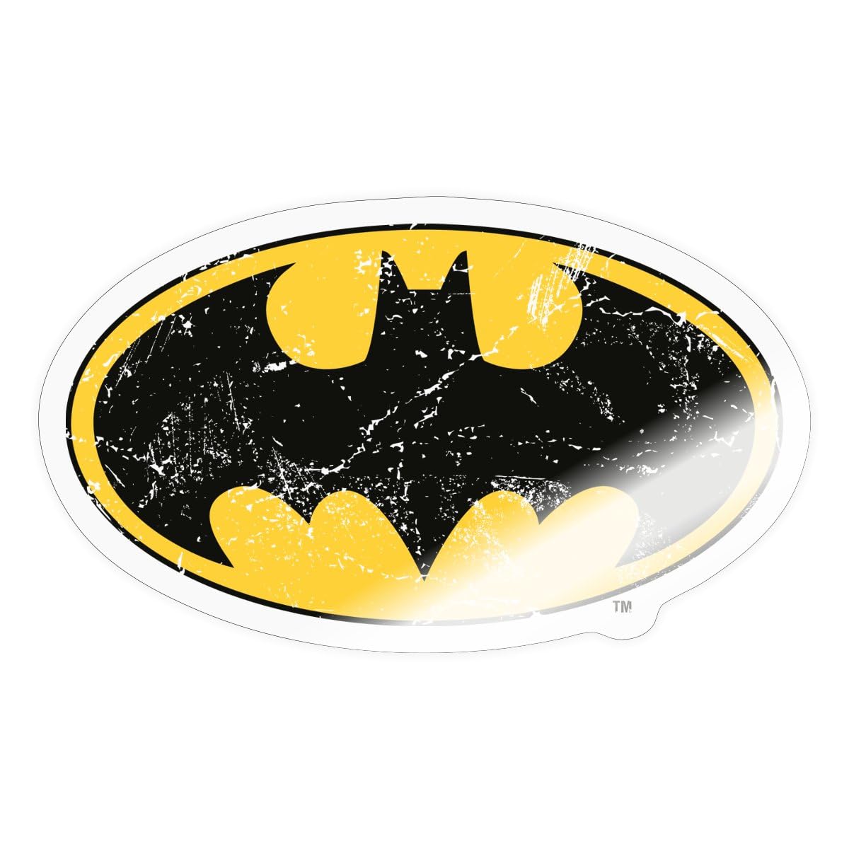 Spreadshirt DC Comics Batman Vintage Logo Sticker Size S (10 x 10 cm), 10 x 10 cm, Transparent Glossy