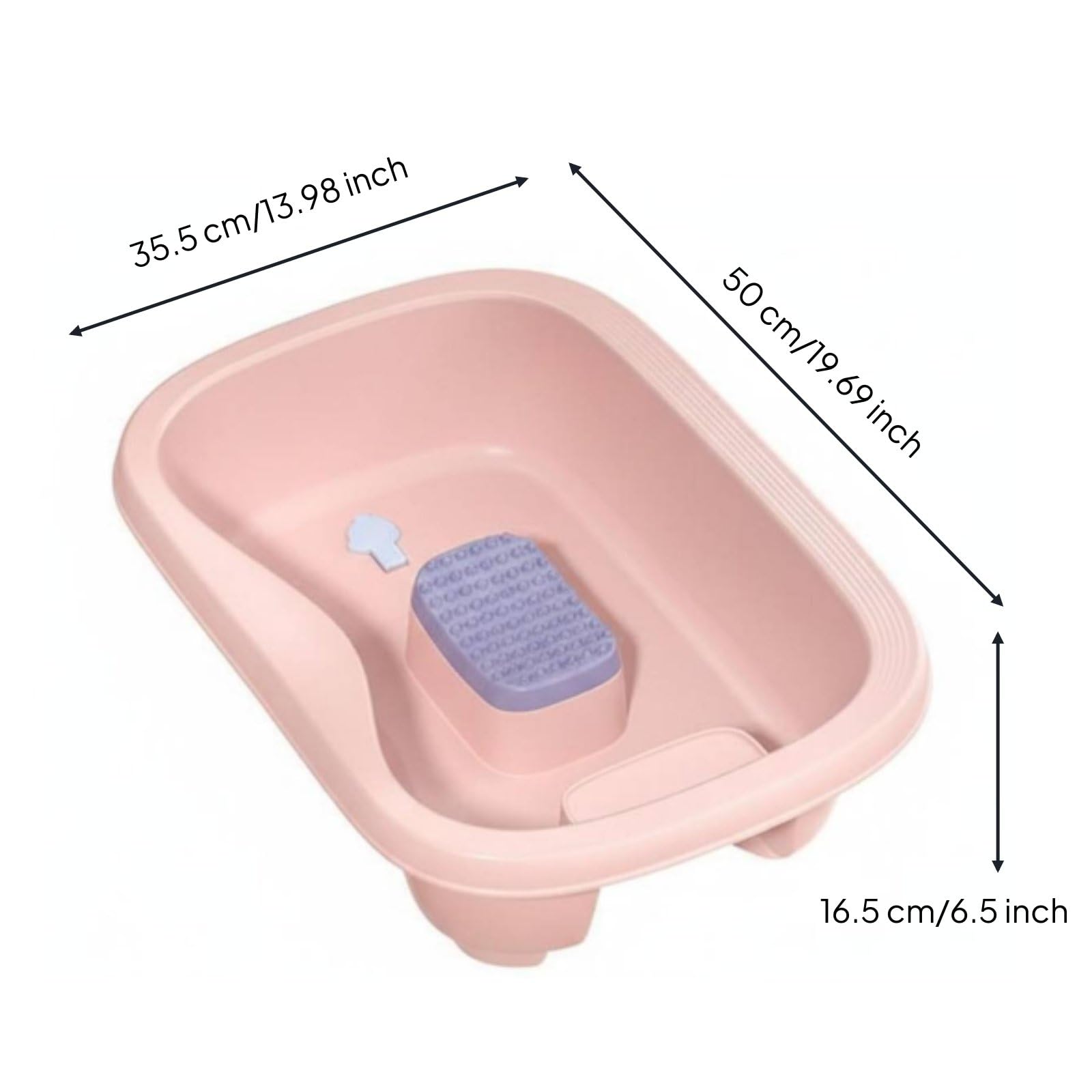 Lavatesta Portatile da Letto Ergonomico Vasca per Lavaggio Capelli da Sdraiati Senza Piegarsi Bacinella Lavatesta per Allettati, Disabili, Rosa, Con Tubo Di Scarico