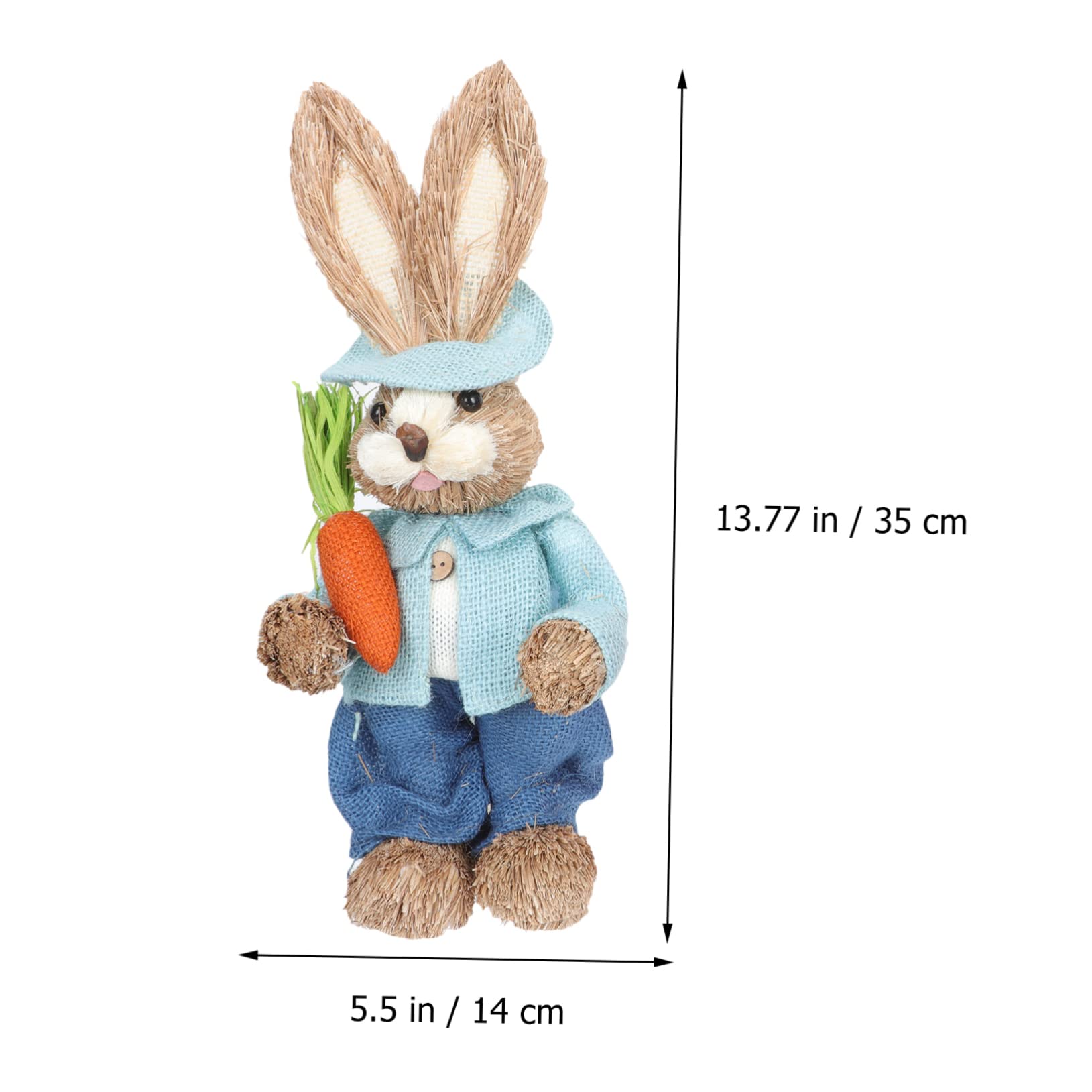 Cabilock 4pièces Décoration De Pâques Paille Ornements De Lapin pour Décor De Jardin Maison Accessoire Charmant pour De Fête