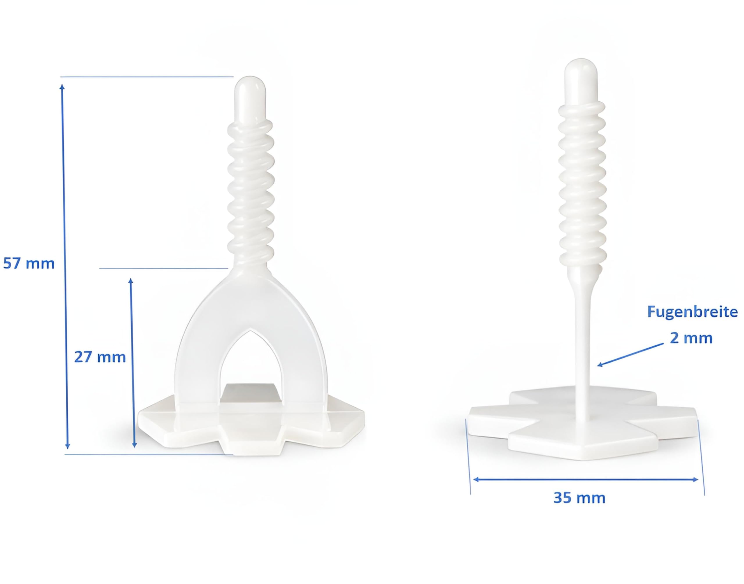 Uzman Fliesen Nivelliersystem Verlegehilfe, Fugenbreite 1 bis 3mm Fliesenkeile für ein perfektes Fugenbild Fugenkreuze Verlegewerkzeug (2mm - 1000 Stk. Zuglaschen)