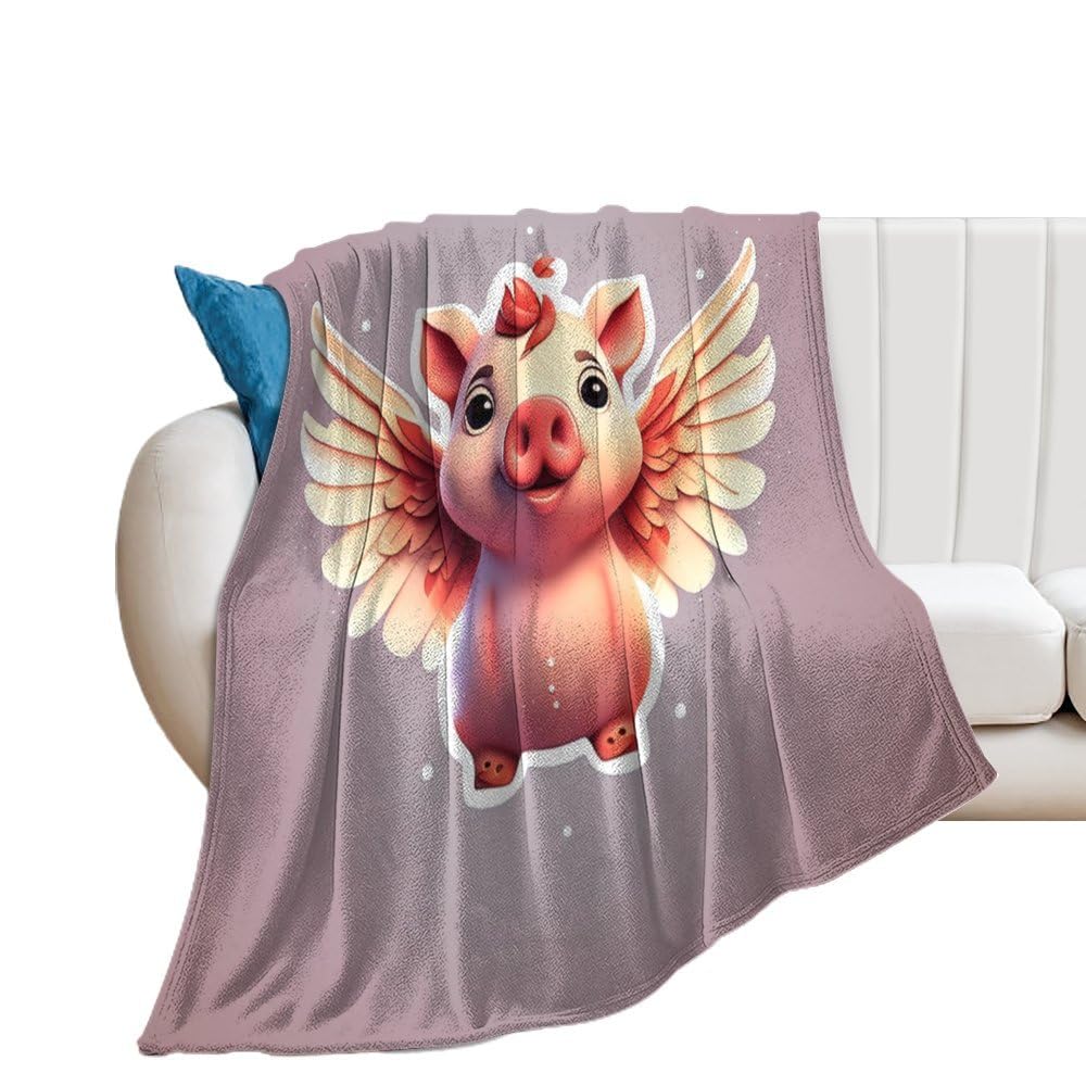Couverture cochon en microfibre pour vos soirées cocooning sur le canapé