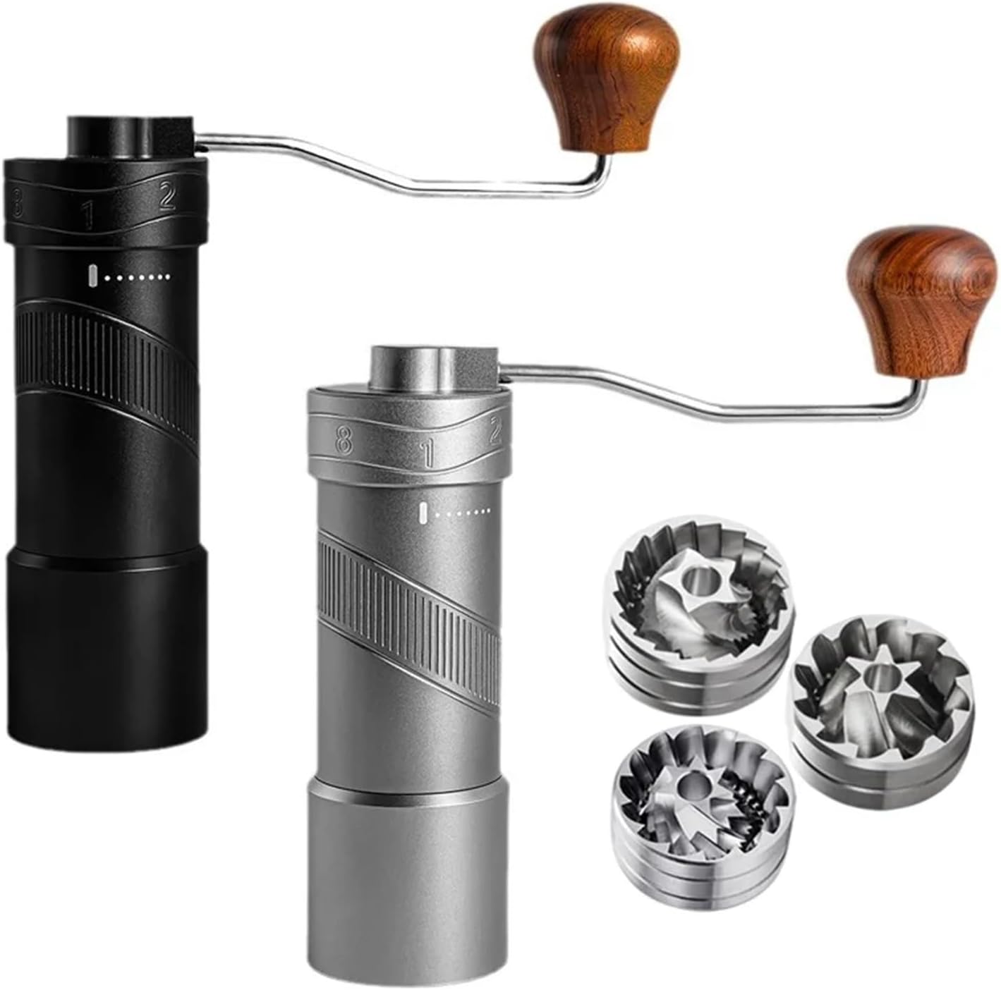 Manual Coffee Grinder Portable Burr Inside Coffe(Wave Grey)