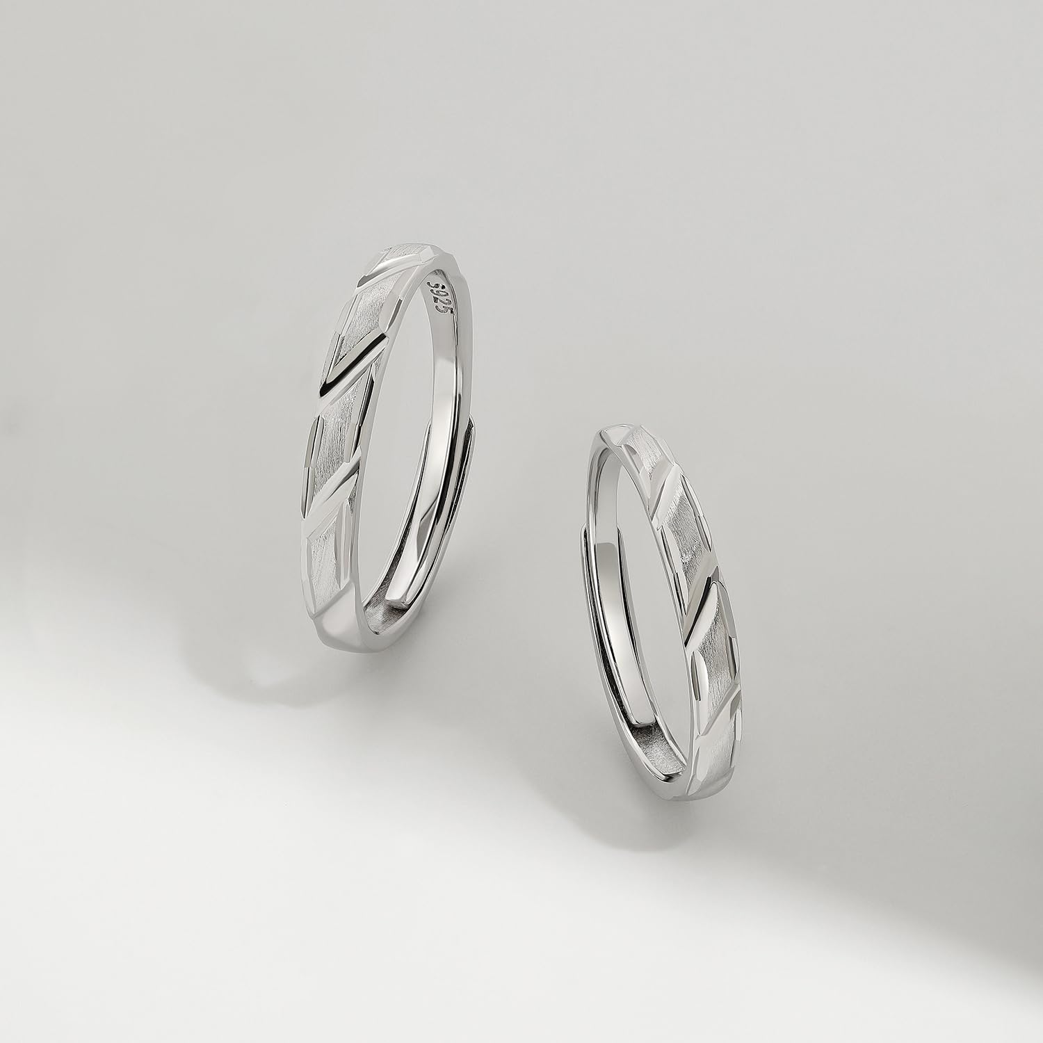 Meissa Plata de Ley 925 Anillos Pareja Alianzas Boda Ajustable Anillo Compromiso Regalos