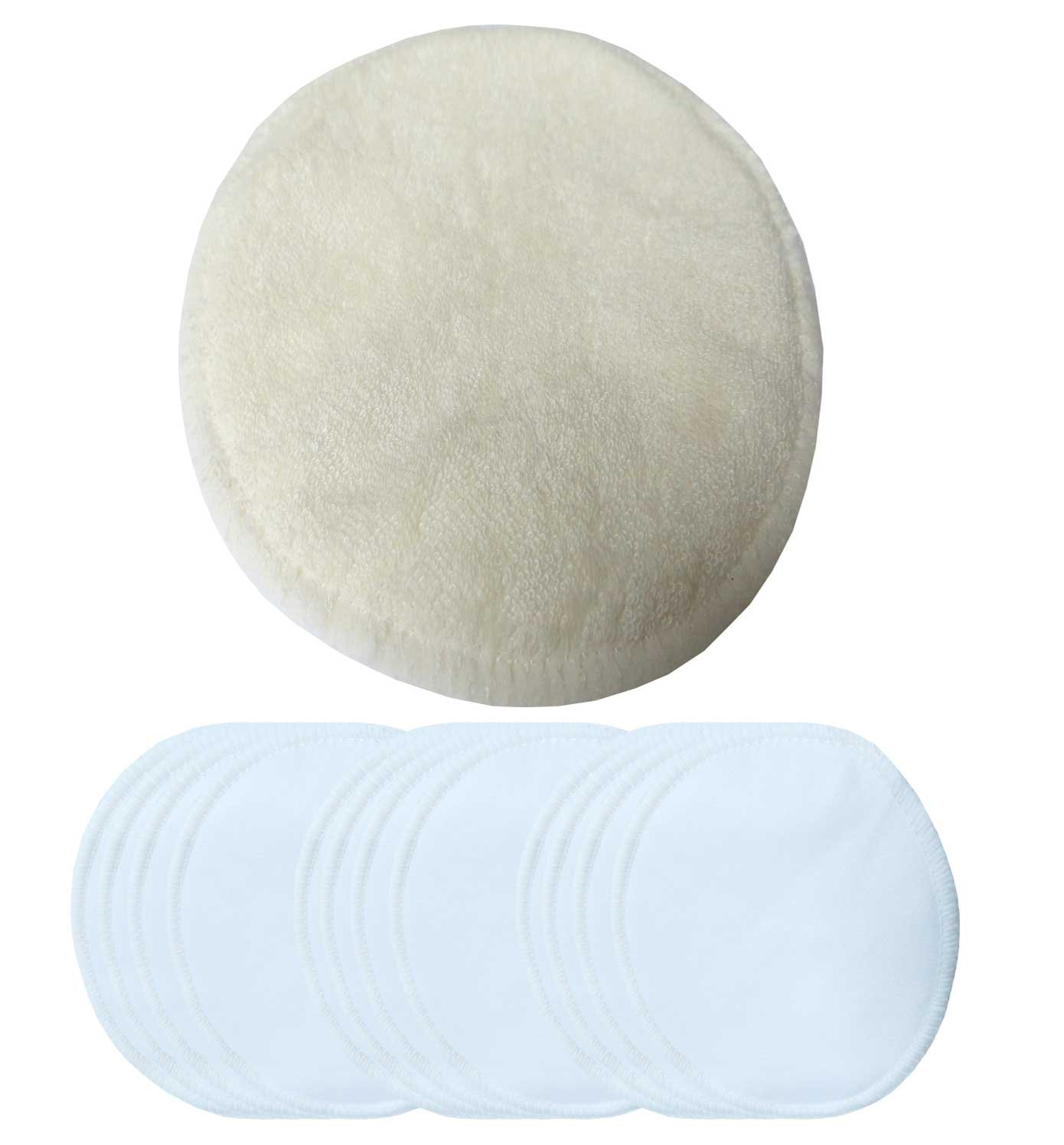 Washable Bamboo Breast Pads (12 pads) - White, Cream or Natural colour. Can be used as Make-up remover cloths