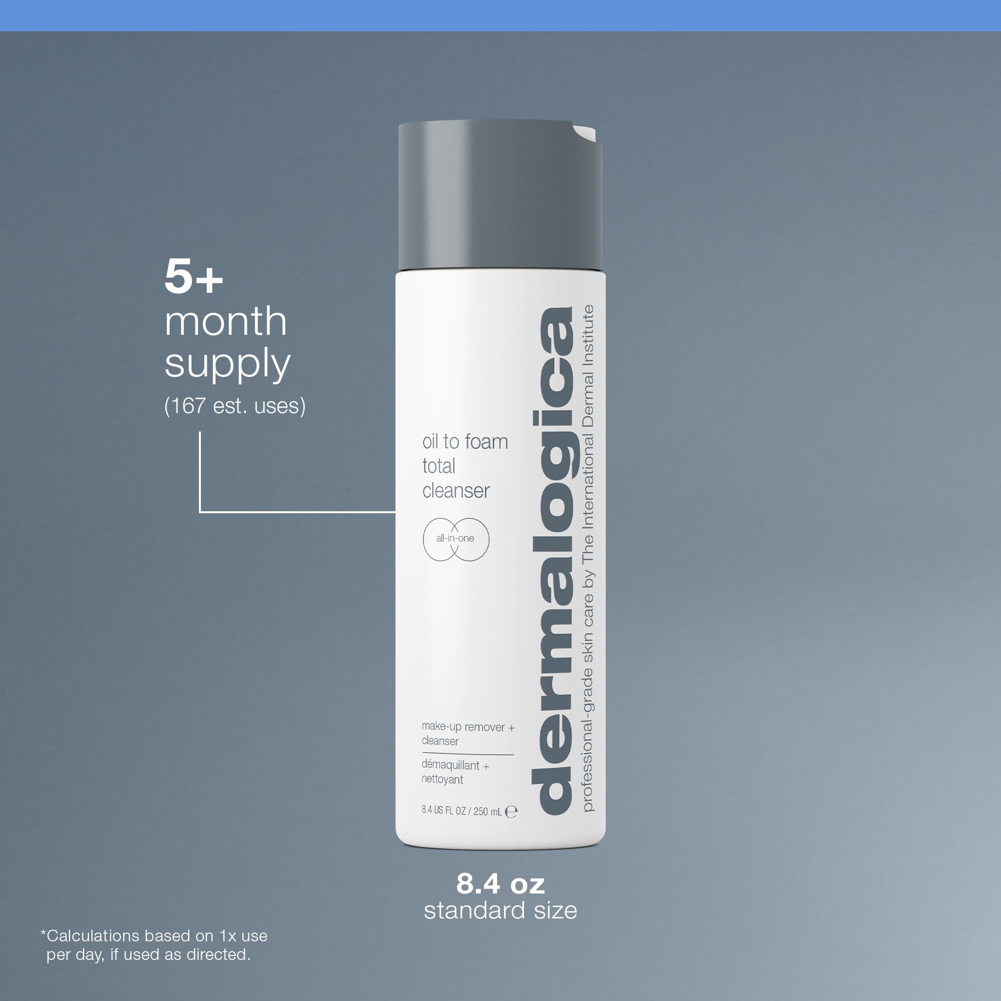 Dermalogica Oil to Foam Total Cleanser 250ml - Soin hybride 2-en-1, démaquille et nettoie les impuretés. Pour une peau lisse, hydratée et éclatante