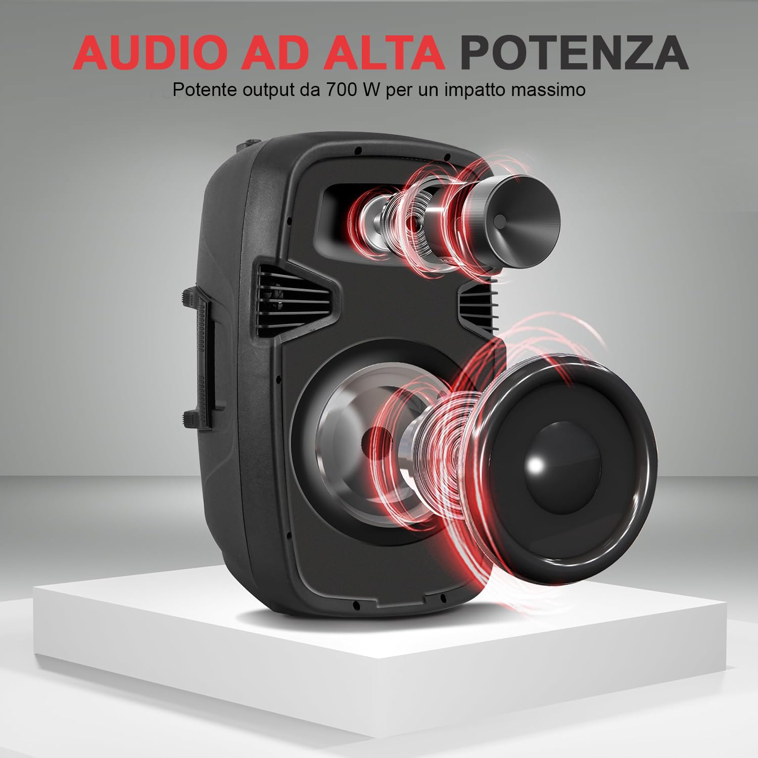 Pyle Sistema PA Portatile Wireless, Cassa Bluetooth, Altoparlanti Attivi e Passivi da 1000 Watt, Cassa Bluetooth Potente, USB SD MP3 AUX, Montaggio 35 millimetri, 2 Supporti, Microfono