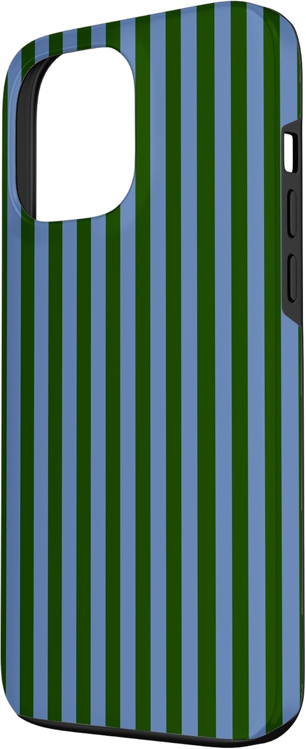 Green and Blue Stripes Geometric Vertical Lines Pattern Case for iPhone 13 Pro Max - Image 2