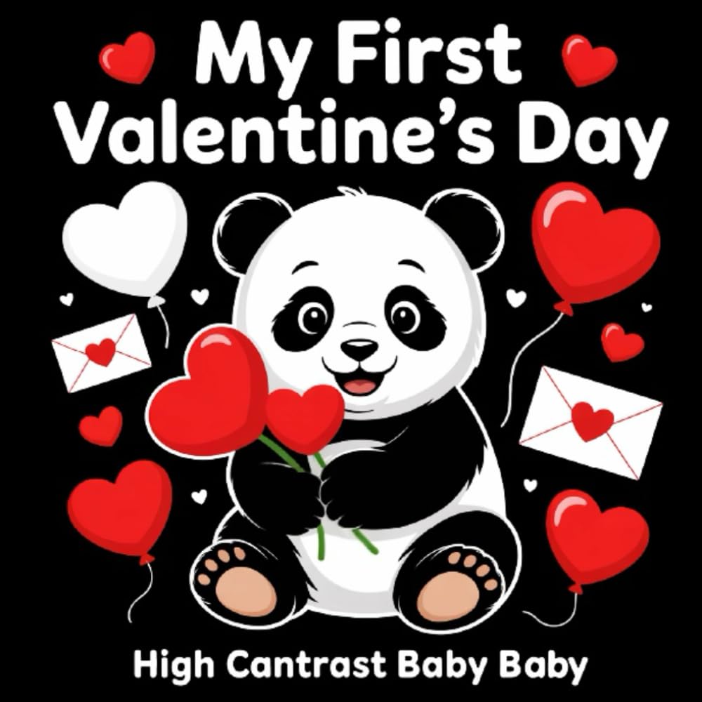 My First Valentine's Day High Contrast Baby Book: Simple Black and White For Babies 0–12 Months