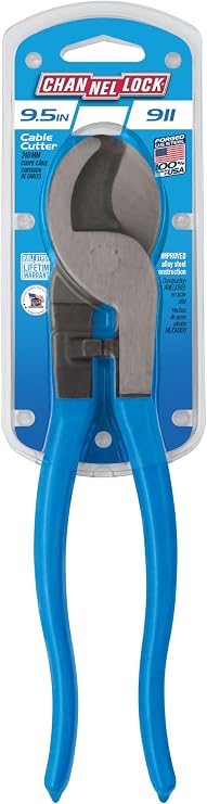 Channellock Cable Cutter 911 - High Carbon Steel Cable Cutting Tool - 9.5 In