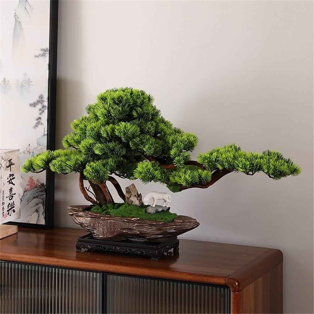 Albero Bonsai Artificiale Albero Bonsai Artificiale con Vaso in Ceramica e Base Decorazione da Tavolo Pianta Finta Bonsai Albero Bonsai Simulazione