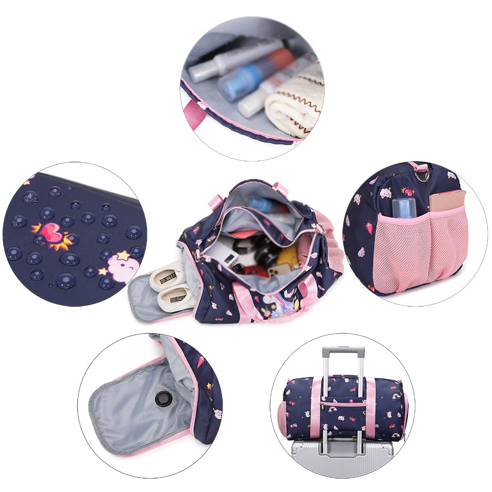 Kimwadalh Borsa sportiva per ragazza bambino borsa da ballo borsa weekend bambino borsa da viaggio ragazza borsa da ballo borsa da palestra ballerine