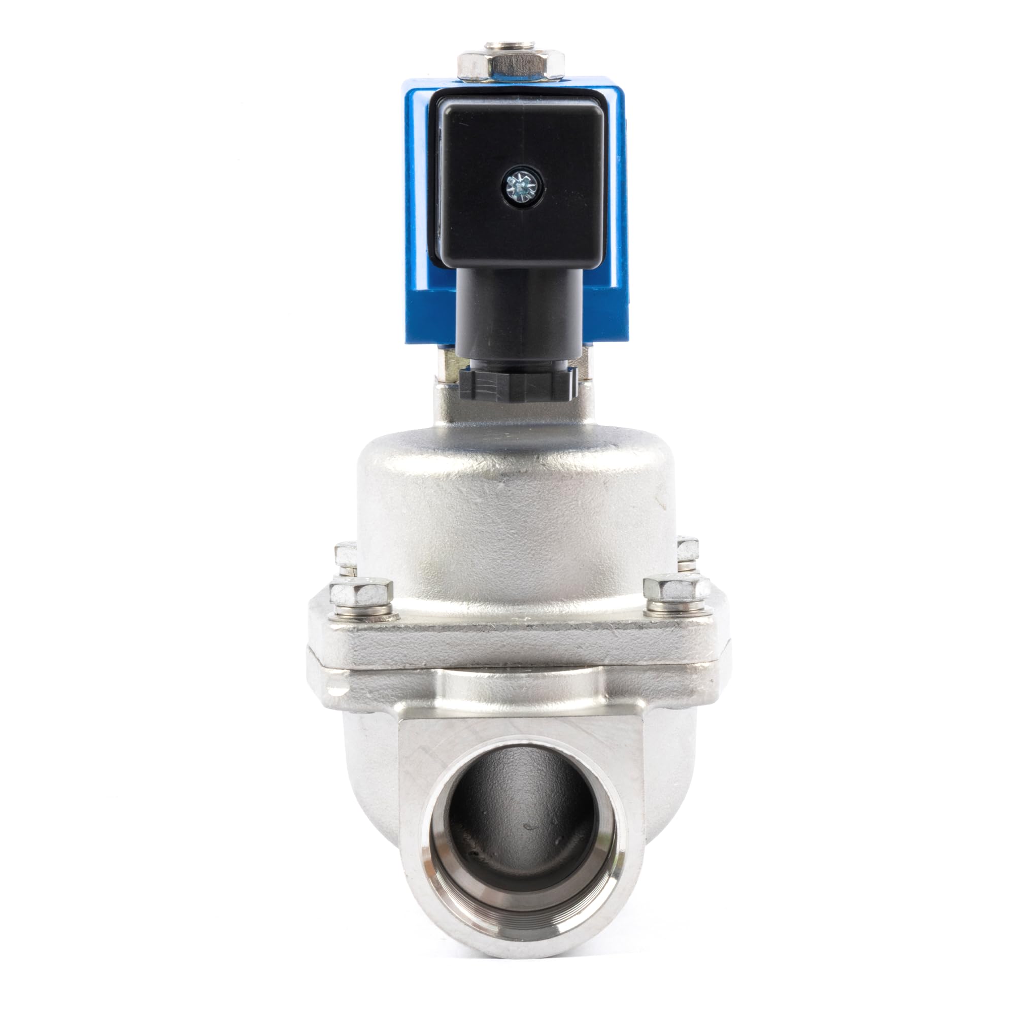 U.S. Solid Válvula solenoide de alta presión, 1 pulgada, 100 bar, acero inoxidable, 24 V CC, alta presión, alta temperatura, electroválvula eléctrica, -60-120 °C