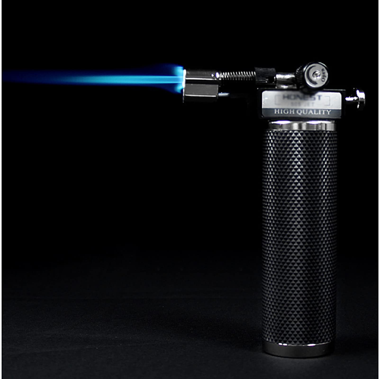 Mini Briquet Chalumeau, Coupe-Vent, Torche Butane avec Verrouillage de sécurité, Flamme réglable Rechargeable, pour Desserts, Soudure, Barbecue et pâtisserie (gaz Butane Non Inclus).