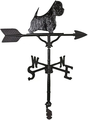 Montague Productos de Metal Veleta con Negro satinado West Highland white terrier ornamento de 32 pulgadas