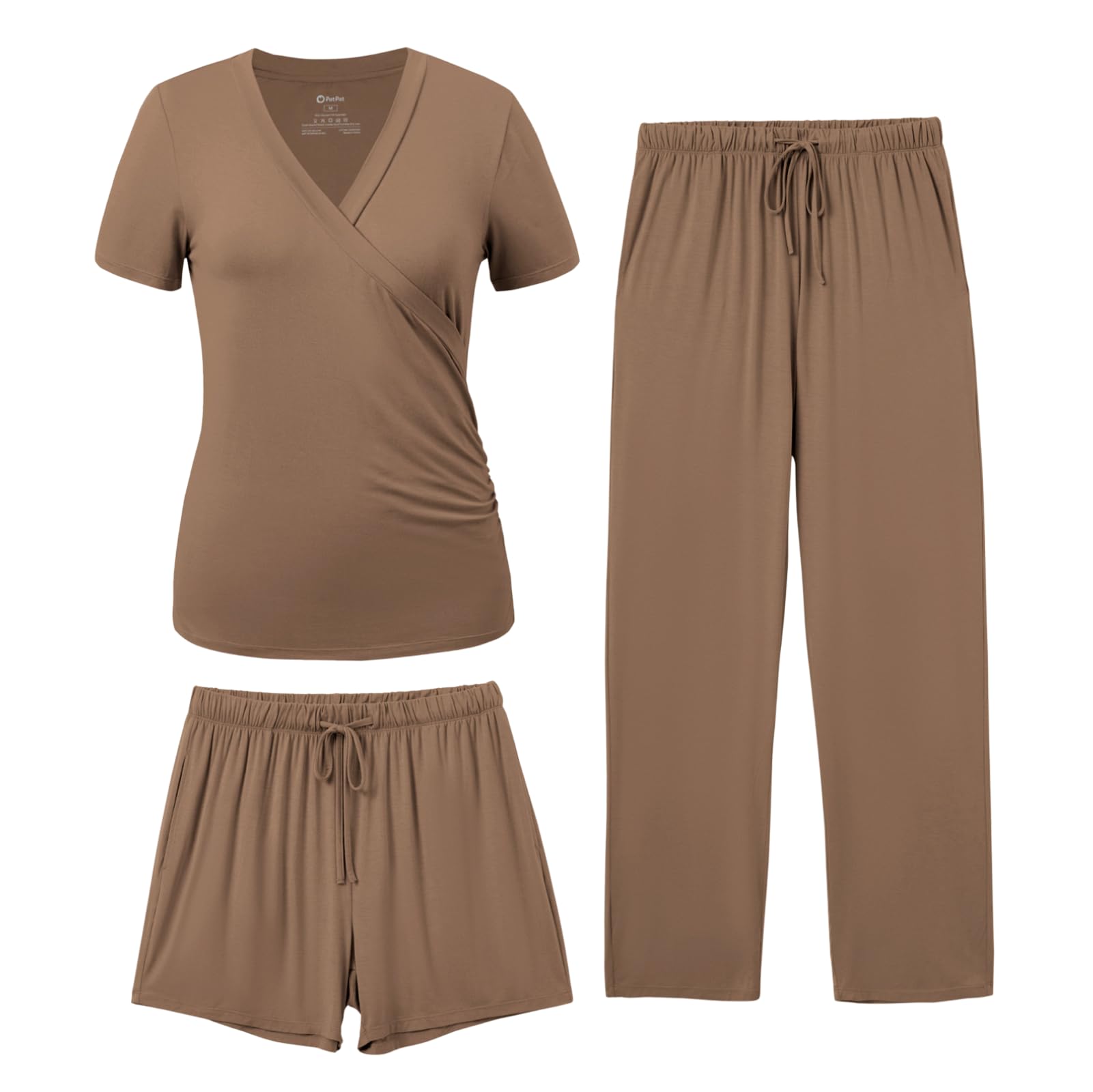 PATPAT 3-Piece Maternity Nursing Pajamas