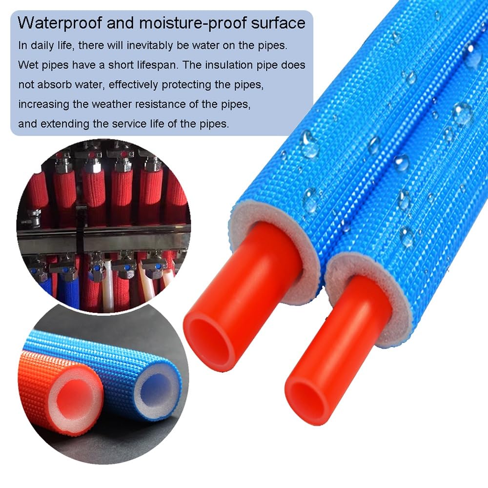 Buizenisolatie Schuimbuis Buisisolatie Wikkel Schuim AC-eenheid Koperen buisisolatie Buis Schuimisolatie Buis voor koud warm water Buizen ID 16/20/25/32mm(Blauw, 32mm X 7mm