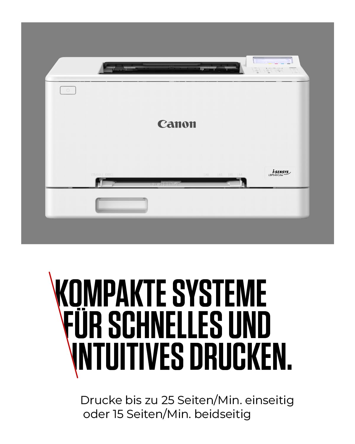 Canon i-SENSYS LBP646Cdw – Farblaserdrucker – 25 Seiten/Min. in A4 – 1200 × 1200 DPI – Automatischer Duplexdruck – WLAN, Ethernet & USB – Sicheres Drucken – Ideal für kleine Büros & Homeoffice