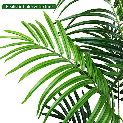 image for CROSOFMI Artificial Areca Palm Plant 4.6Feet Fake Palm Tree with 15 Le