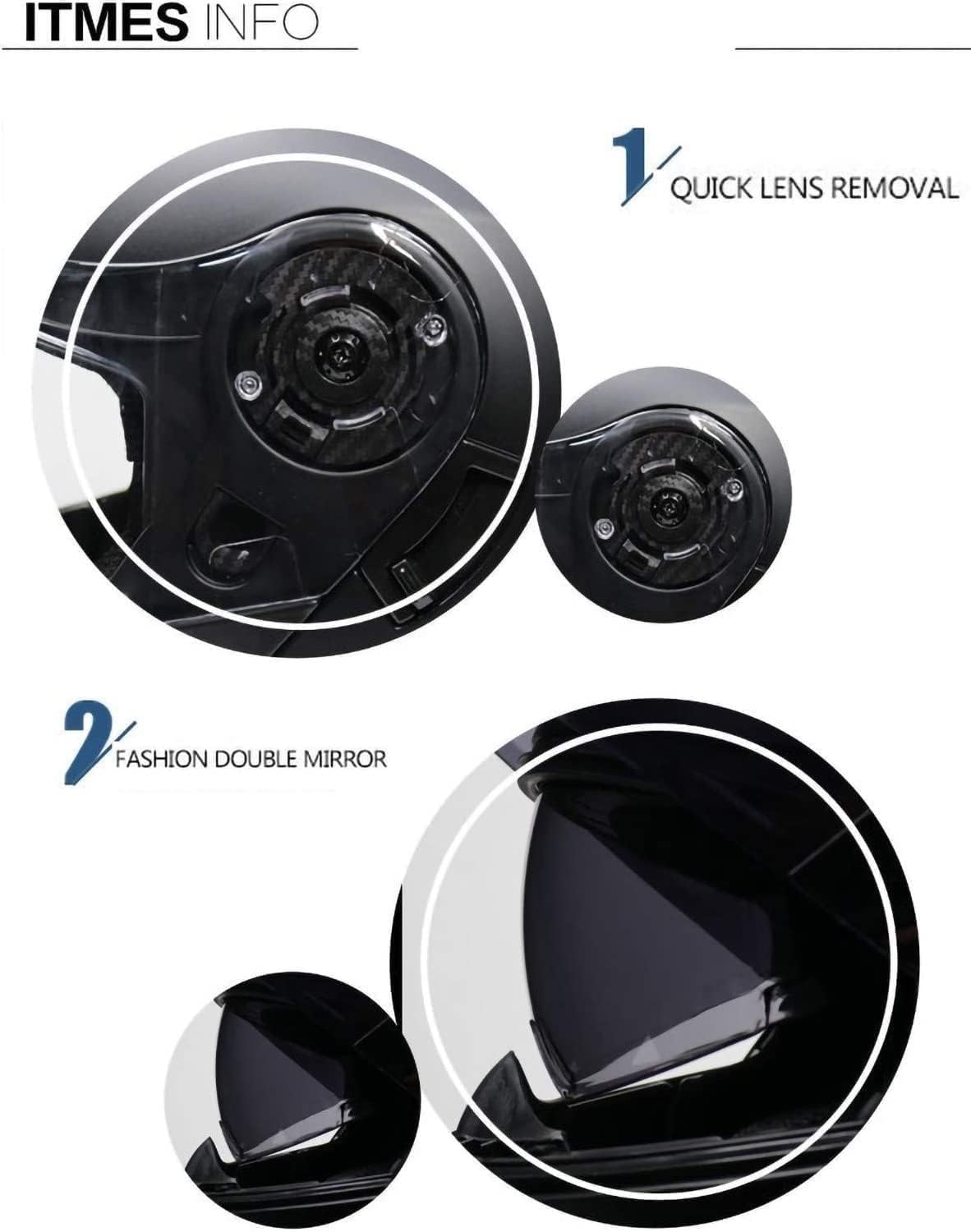 Casco da moto con interfono Bluetooth, casco modulare, casco apribile, omologato ECE, casco integrale da moto con ventilazione multipla e doppia visiera, riduzione C,M=57-58CM