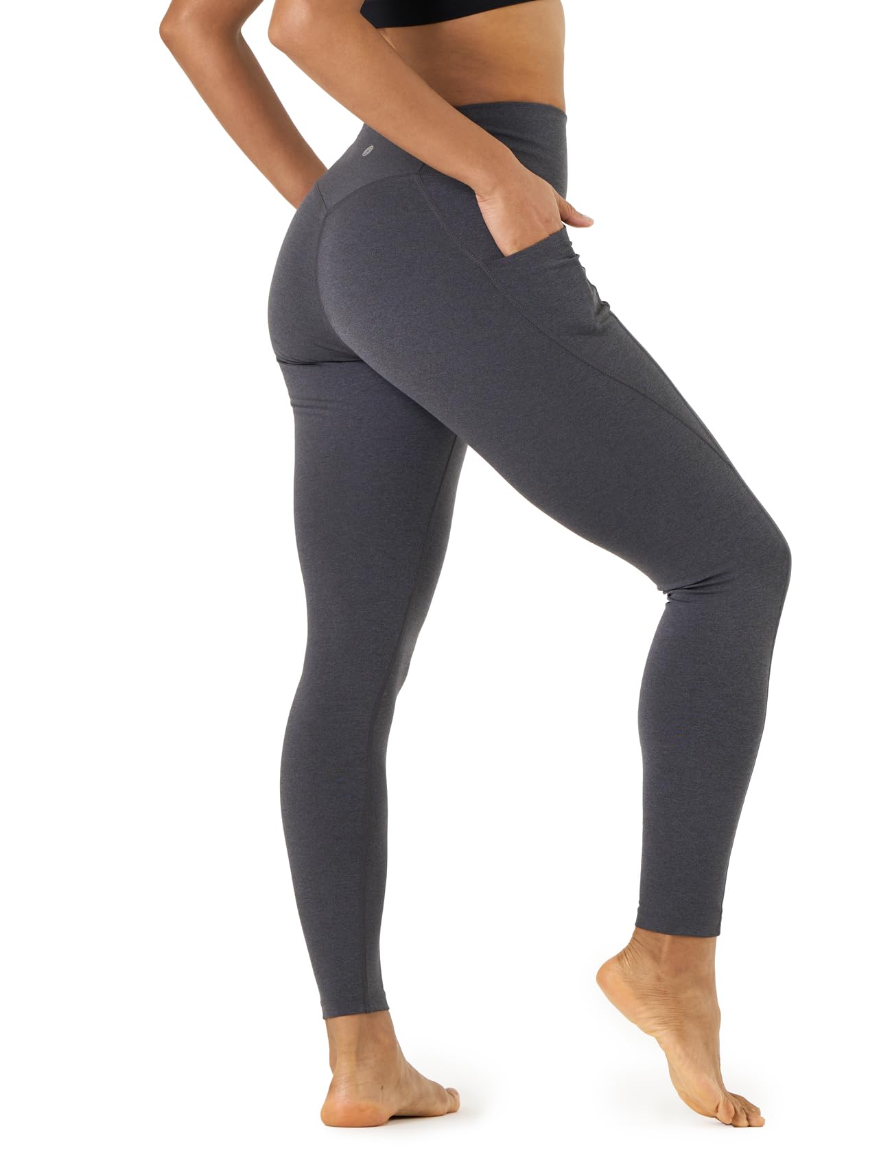 LAPASA Leggings Sportivi Yoga Donna L0A1/B1 - Pantaloni Lunghi Estivi Elasticizzati Tasche Laterali Opachi Vita Alta Push Up Contenitivi Aderenti Modellanti Snellenti Palestra Fitness Running Zumba