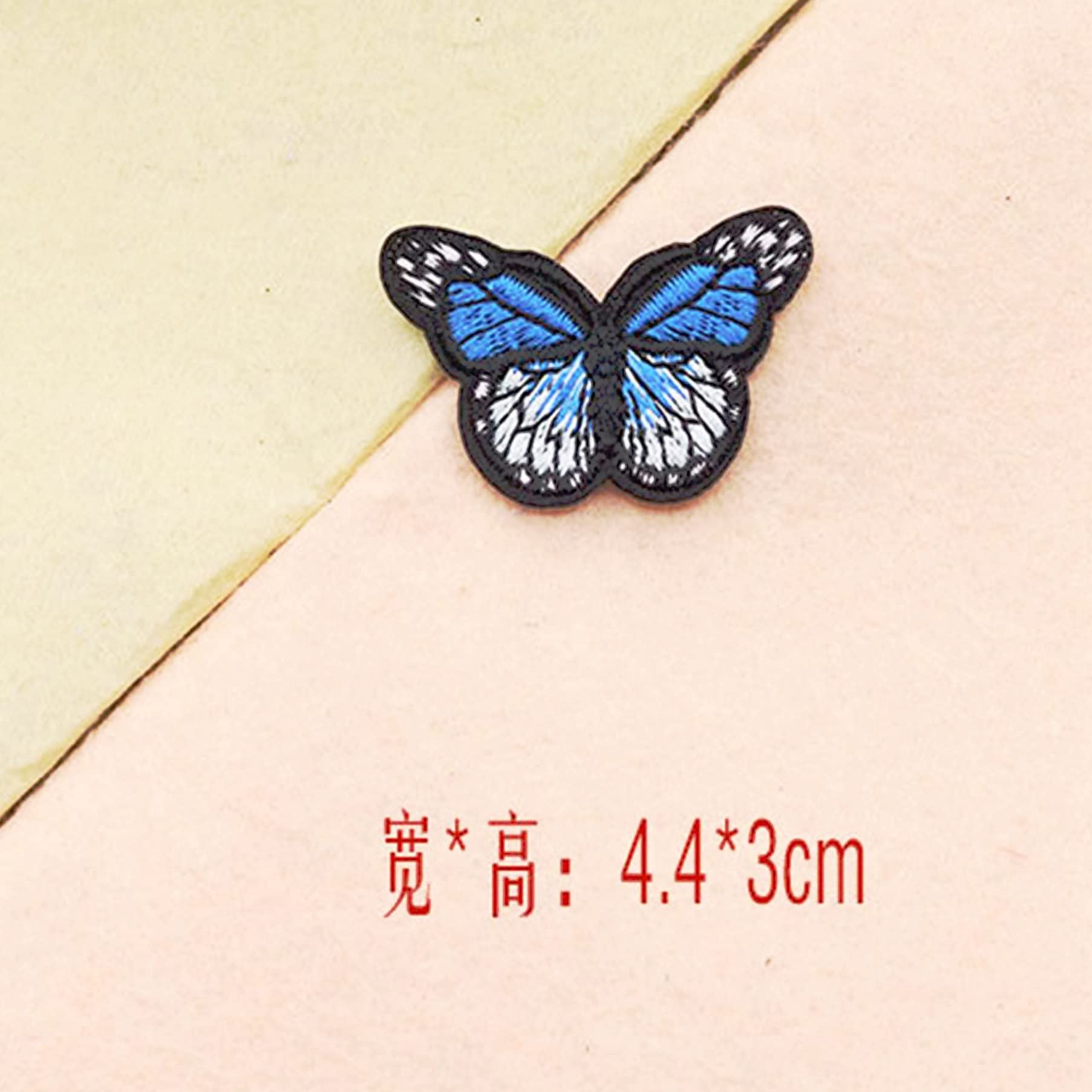 10 Pieces Blue Butterfly Iron On Patches - Embroidery Sew On Repair For Jeans & Jackets