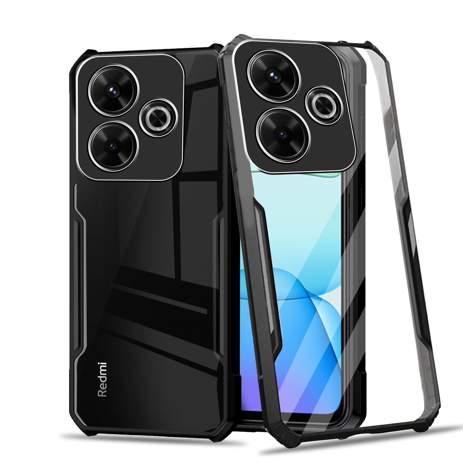 ESONG Cover per Xiaomi 13,Custodia Protettiva di Grado Militare,Hard PC/TPU Bumper Antiurto protezione Case,per supporto magnetico per auto,[2*Pellicola Vetro Temperato/Stand]-Grigio