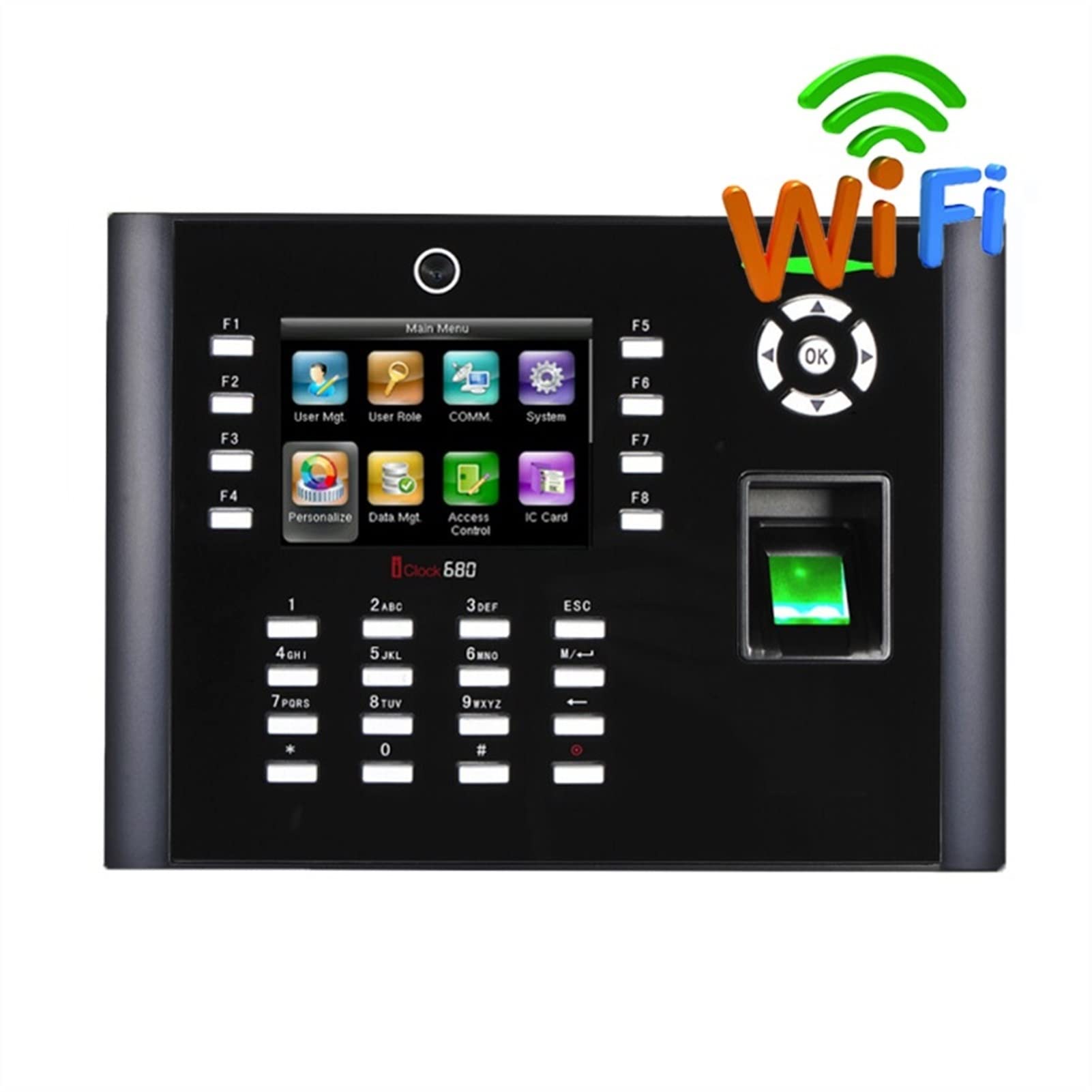IClock680 TCP/IP Tiempo de Huella Dactilar Máquina de Asistencia de Oficina Máquina de Asistencia Web Sistema de Control de Acceso de Puerta con cámara(ICLOCK680-IC)