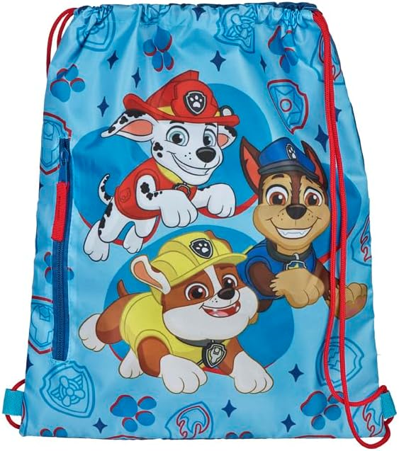 Undercover Paw Patrol Gym Bag 32 x 41 cm Kids Boys Girls Teens Zip Bag School Travel Sports, blue, One size, Blue, One Size