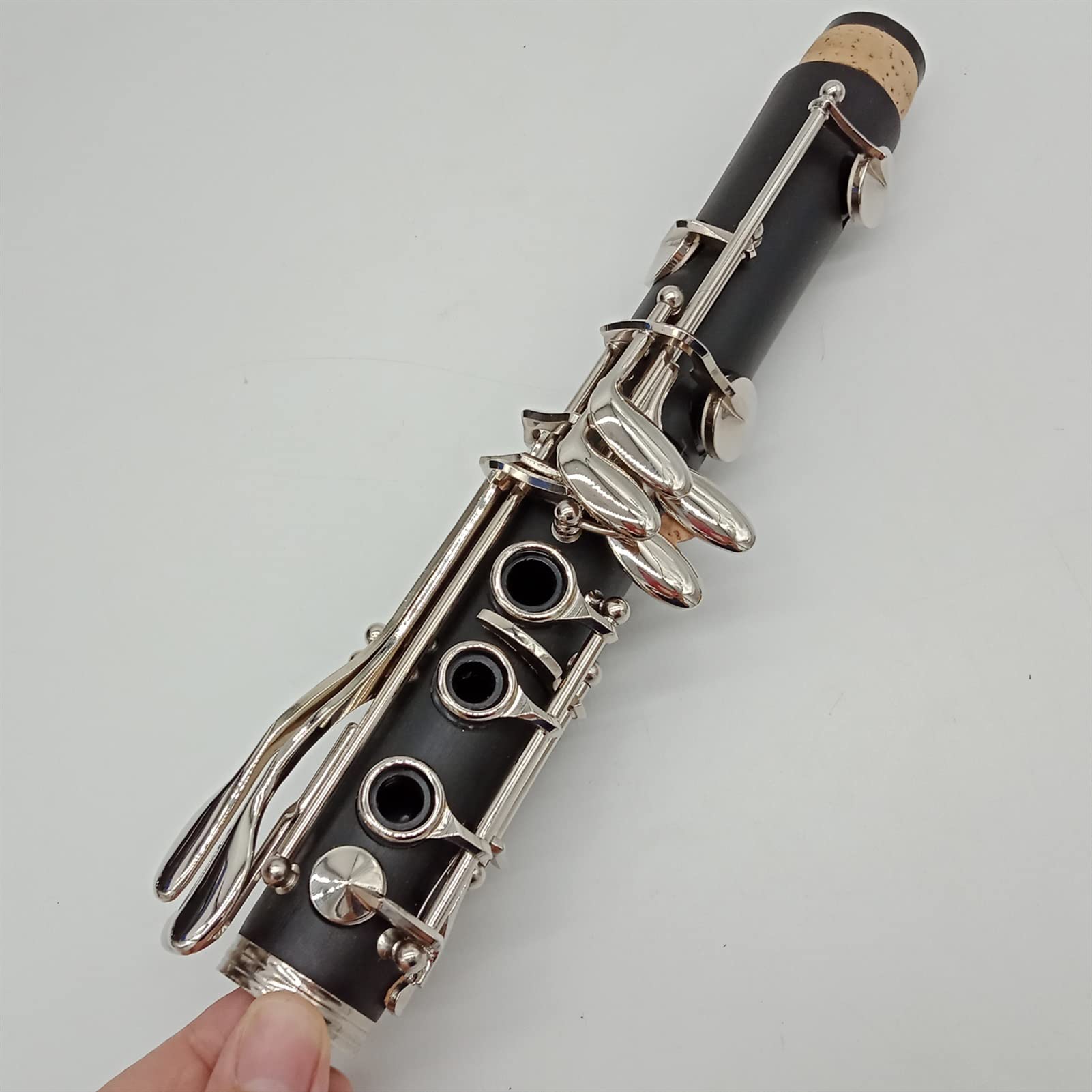 BB Clarinetto Bakelite Clarinetti Nichel Silver Silver Key Strumenti Musicali Caso Bocchino Reeds (Color : Ebony)