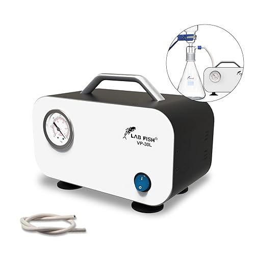 Miniatura 8 de LAB FISH Bomba de vacío de laboratorio portátil sin aceite diafragma filtración al vacío 30Lmin con tubo de goma presión positiva y negativa,