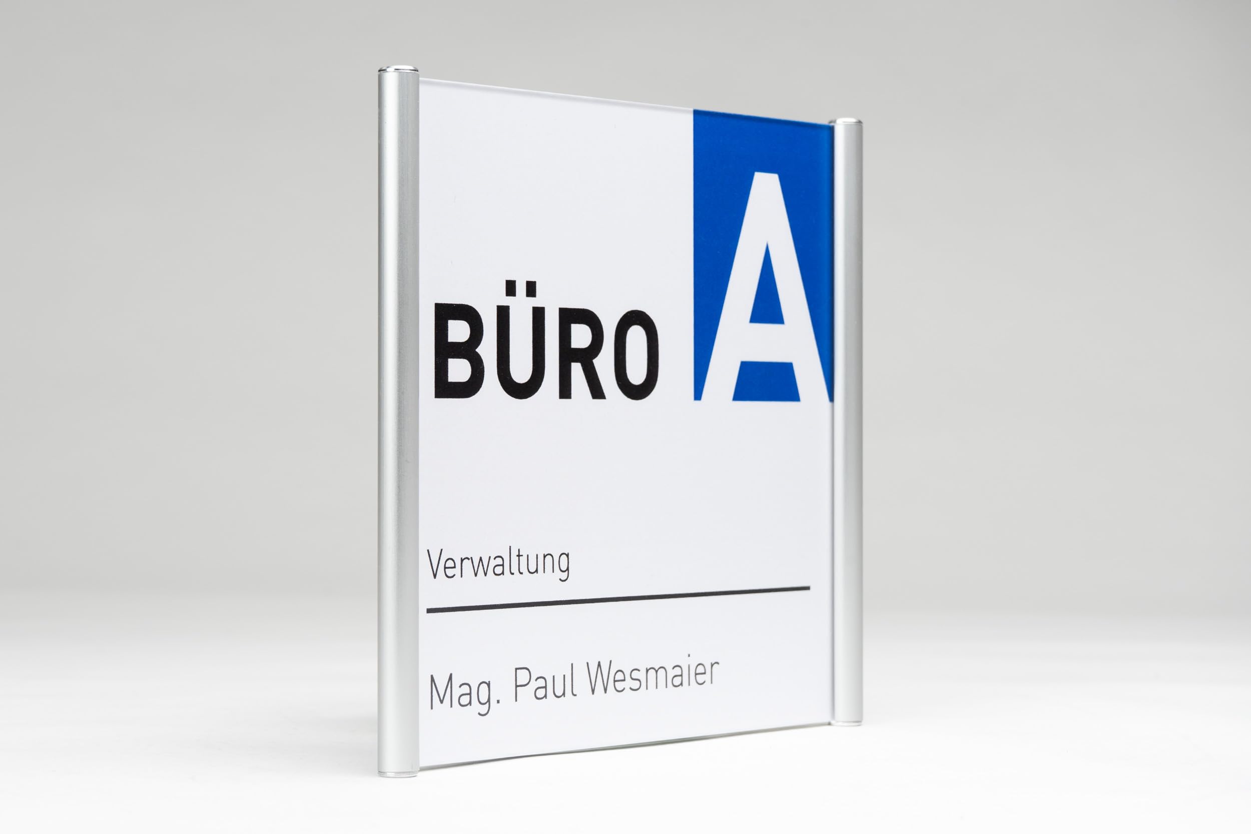 PLANO Türschild 162 x 148,5 mm - 5er-Set Büroschilder zur Wandmontage, Acryl-Namensschild für Büro und Praxis