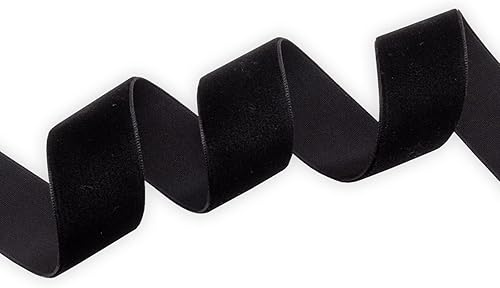 XMLMSH Cinta de terciopelo negro de 78 pulgadas, cinta de terciopelo de una sola cara negra para envolver regalos, lazos para el cabello,