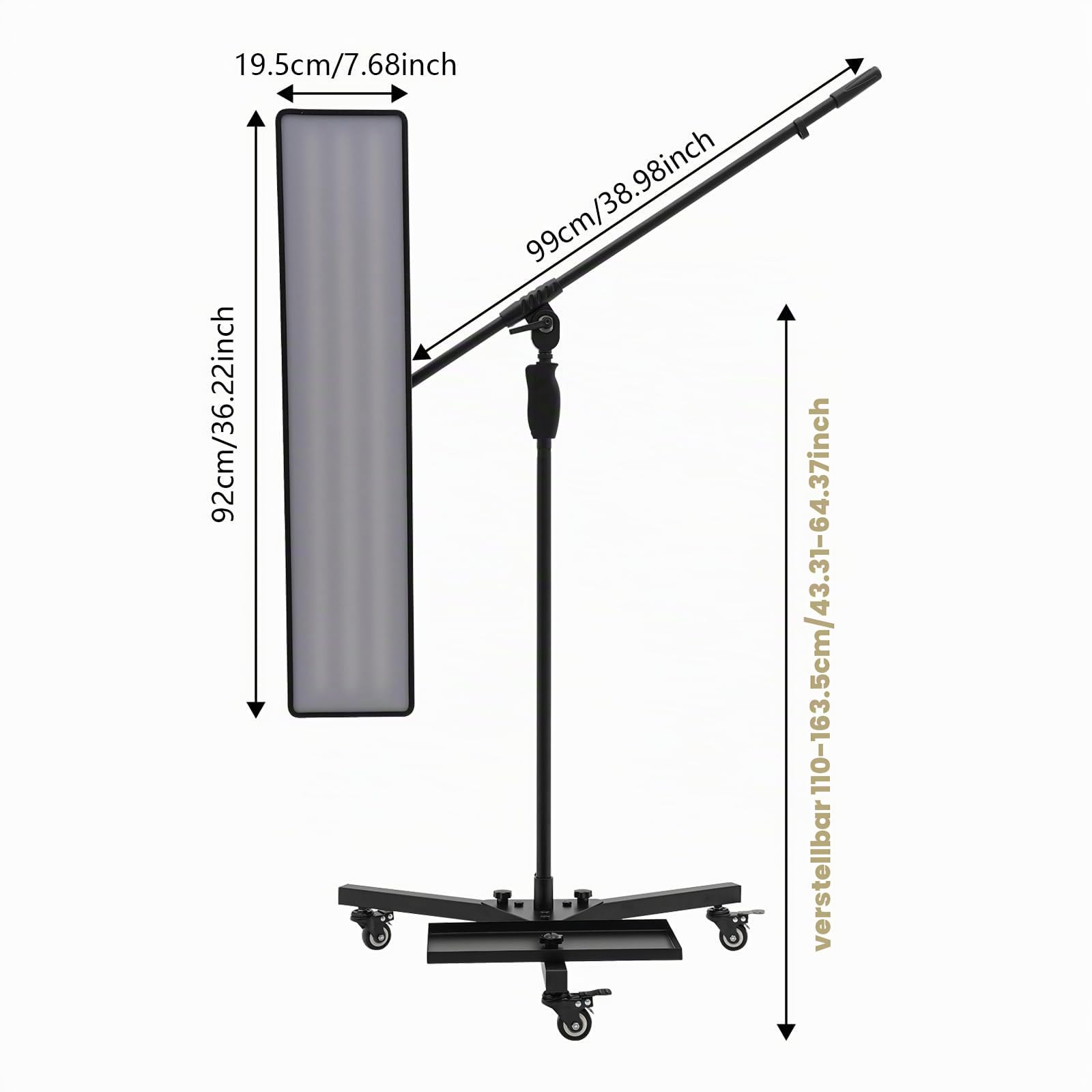 LED Auto-Dellen-Reparatur-Lichtwerkzeuge, 360° Anpassung, PDR Licht Dellenreflektorboard 19,5x92 cm, Dellenreflektorlampe Leuchtkraft Verstellbar, Weißes und Gelbes Licht