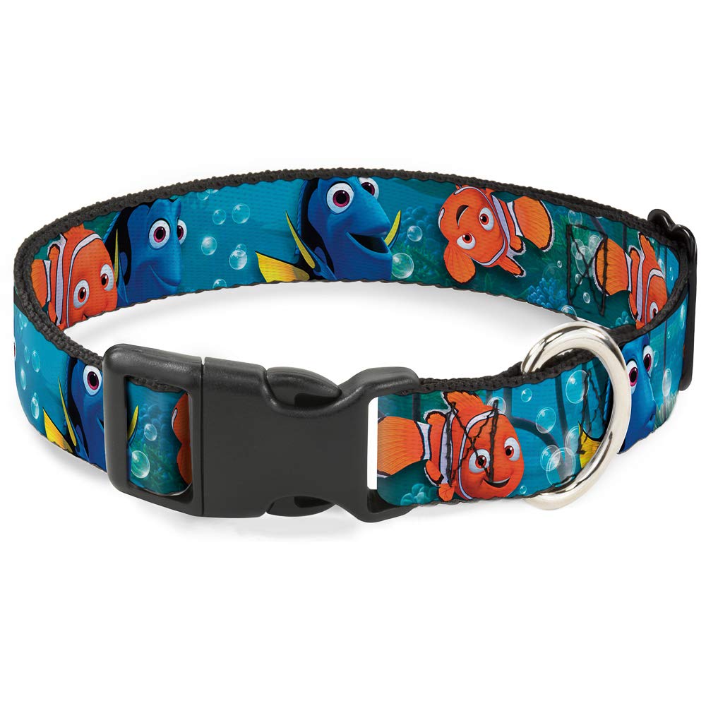 Buckle-Down Plastic Clip Collar - Nemo & Dory Poses - 1" Wide - Fits 15-26" Neck - Large