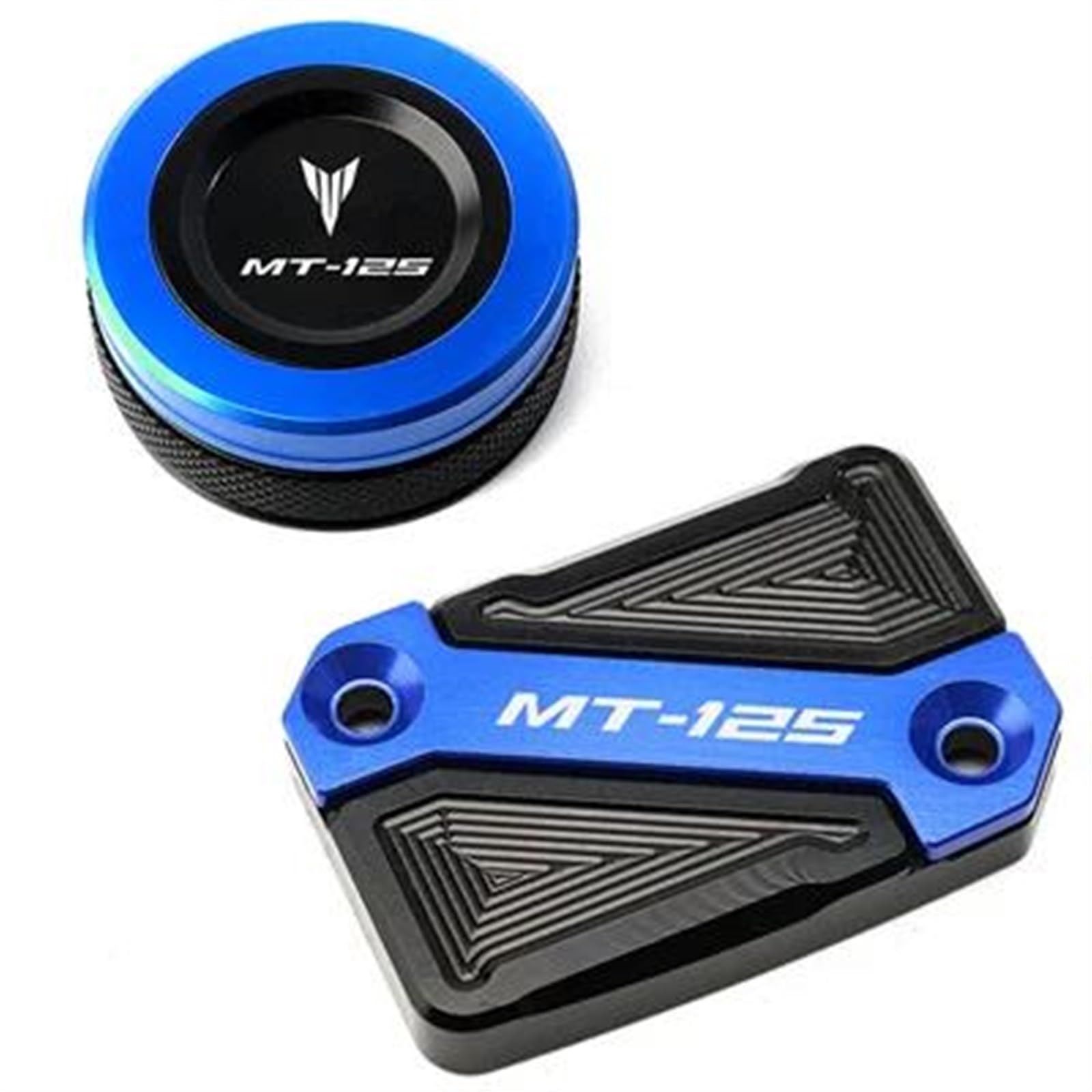 Copertura del Serbatoio del Liquido dei Freni Anteriore E Posteriore del Motociclo Il Tappo del Serbatoio Dell'olio Motore per MT125 2008-2020 (Color : Front-Rear cap Black)