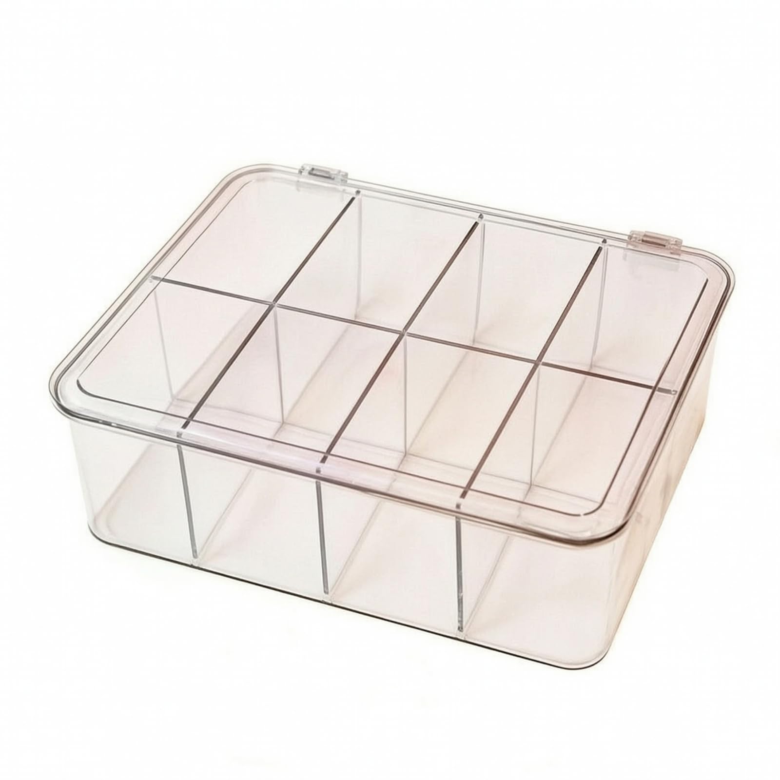 Milageto Caja PET con Tapa Ajustada Ligero Organizador con Divisores Extraíbles Compacto Caja Compartimentos Múltiples para Estanrías