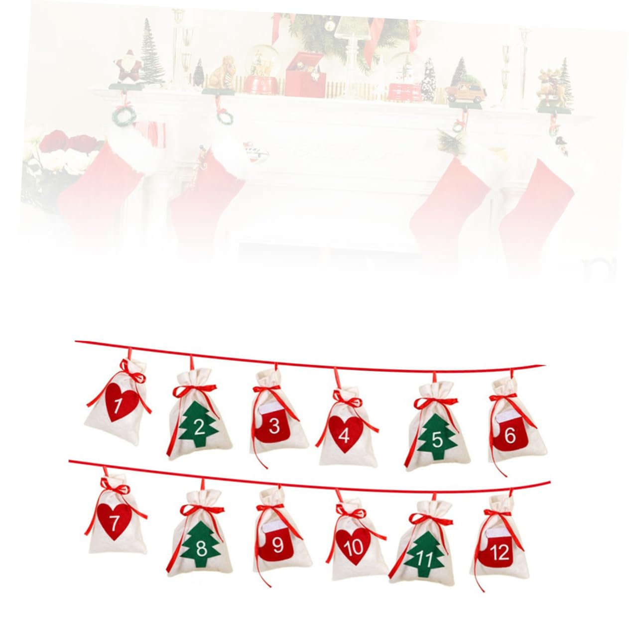 PRETYZOOM 36stücke Teiliges Adventskalender Hängenden Weihnachtsbeuteln Für Festliche Dekoration Für Weihnachtsfeiern Leicht Zu Reinigen Für Überraschungen Geeignet