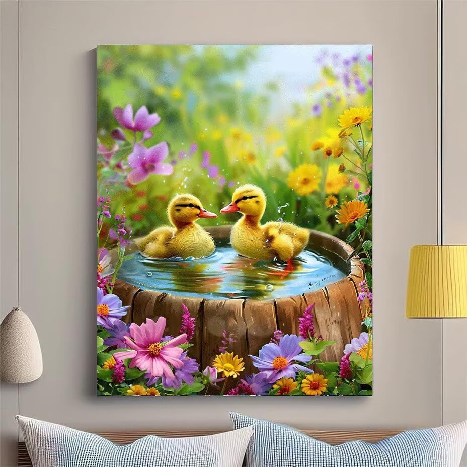 Peinture diamant adulte et enfant canard pour partager un moment unique