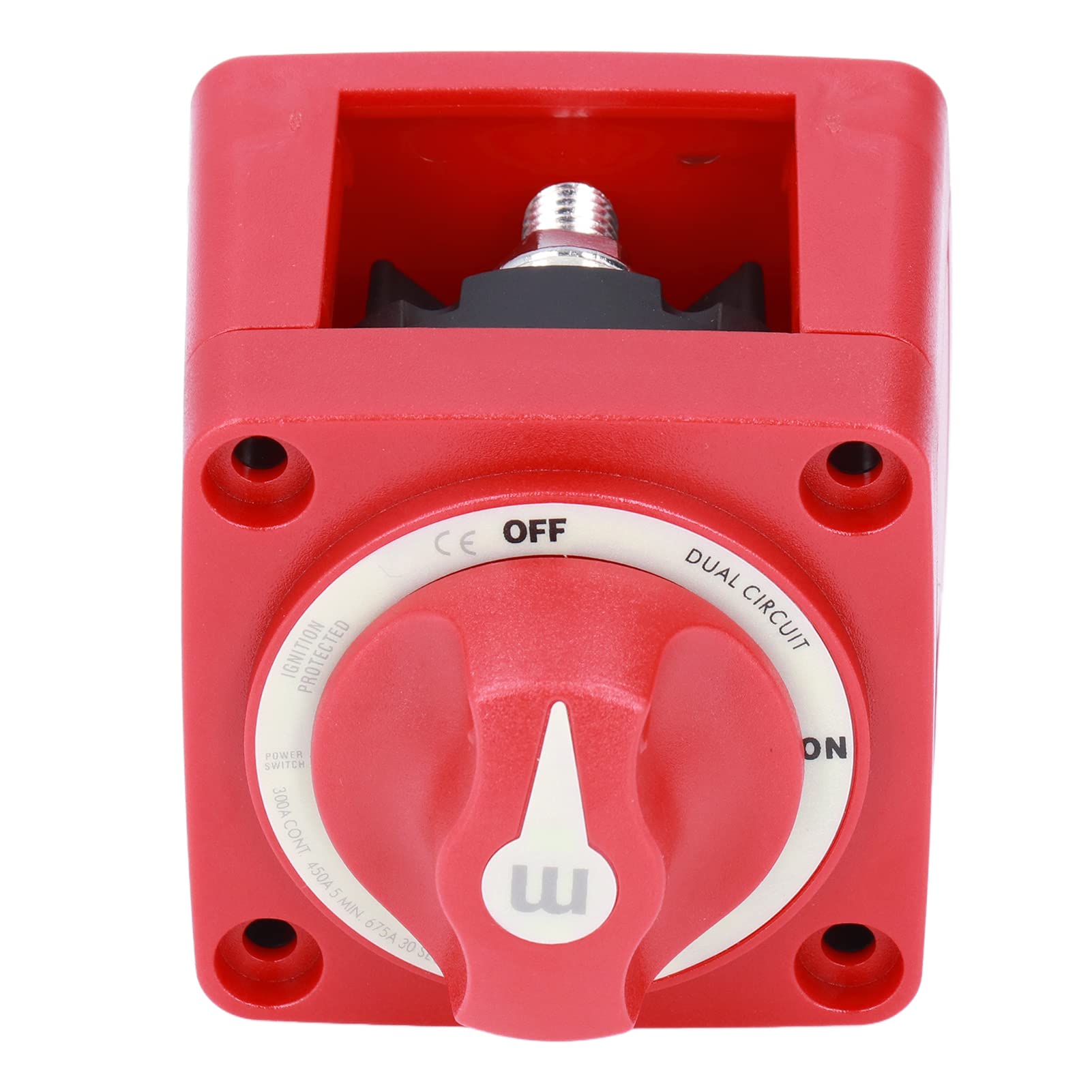 KIMISS 300A Interrupteur à Bouton de Batterie, Interrupteur de Batterie Blue Sea avec Double Circuit 4 Fils Protection contre L'allumage IP66 Amovible étanche pour Yachts RVS
