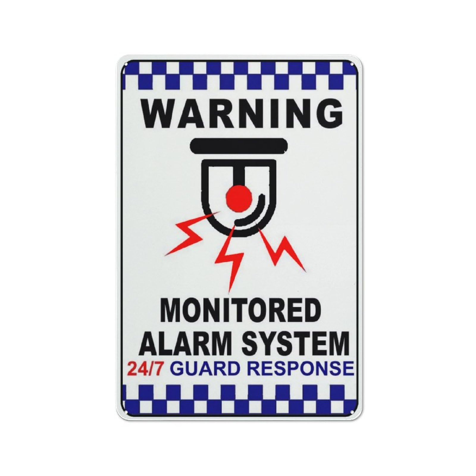 Warning Monitored Alarm System 247 Guard Response Sign Metal Signs 12X8 Inch Rust Free Aluminum,Uv Ink Printing,Durable/Weatherproof Outdoor For Home