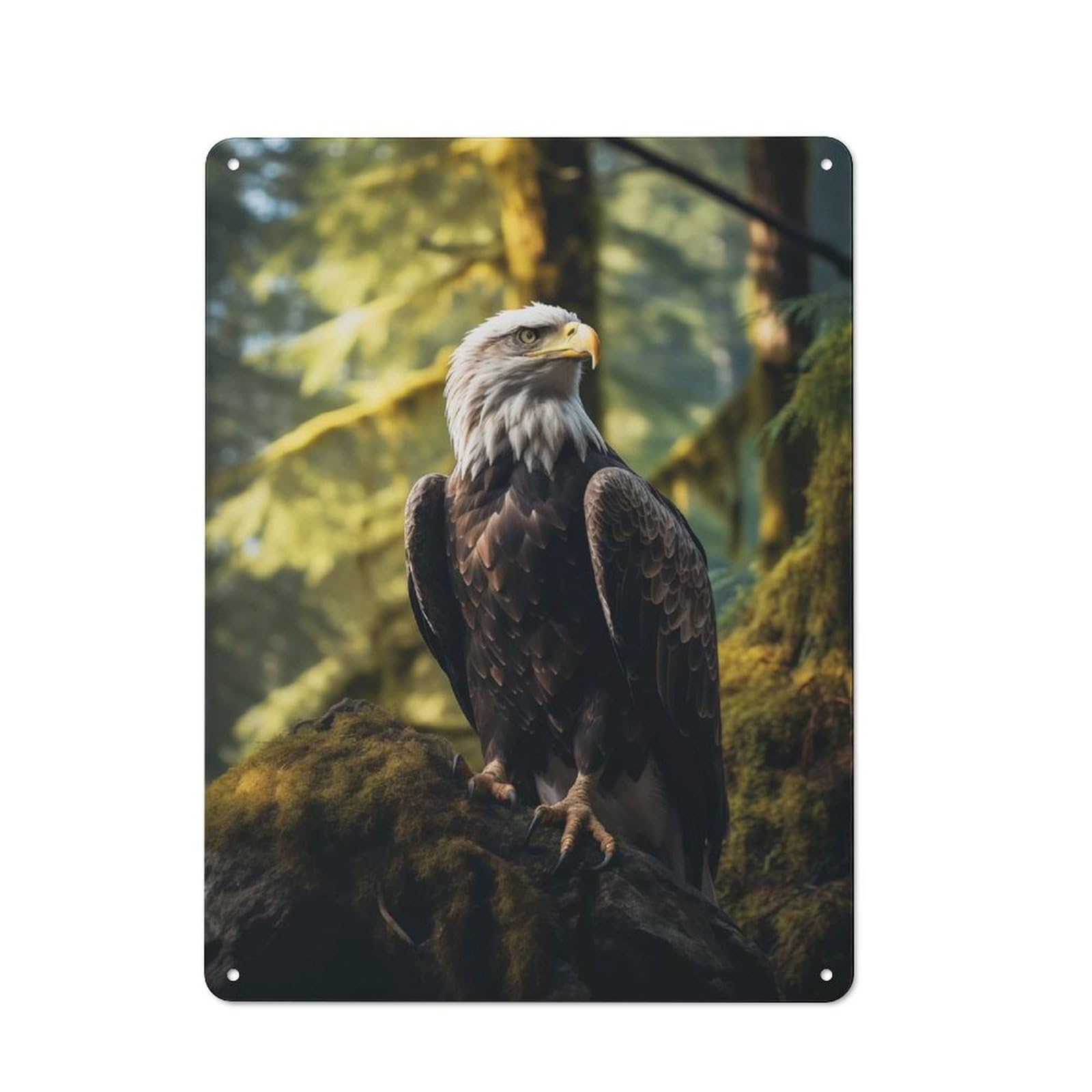 Everyday Vintage Metal Sign 40x30cm Featuring Eagle Forest, Room Wall Plaque for Home, Shop, Pub Or Studio Wall